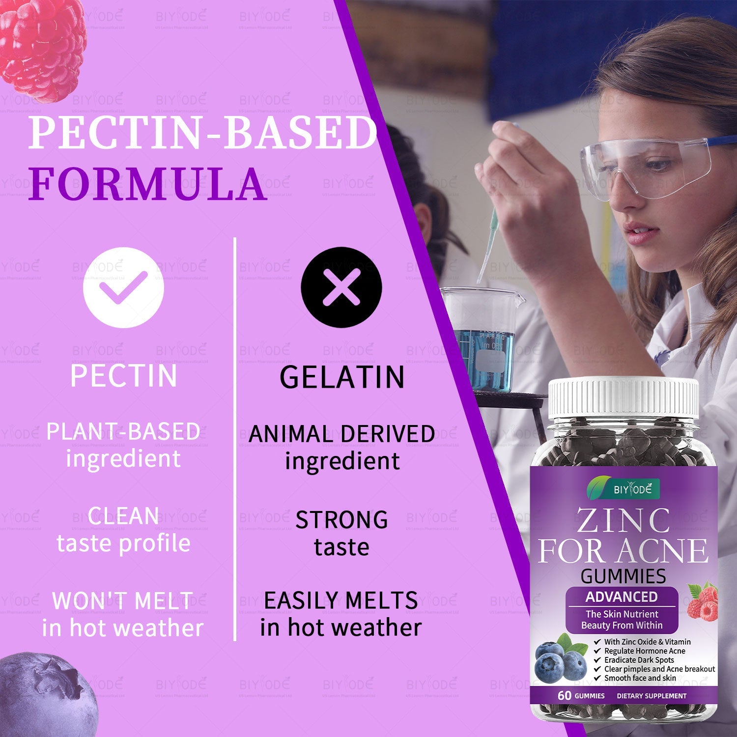 BIYODE Zinc for Acne Gummies (Advanced Formula)