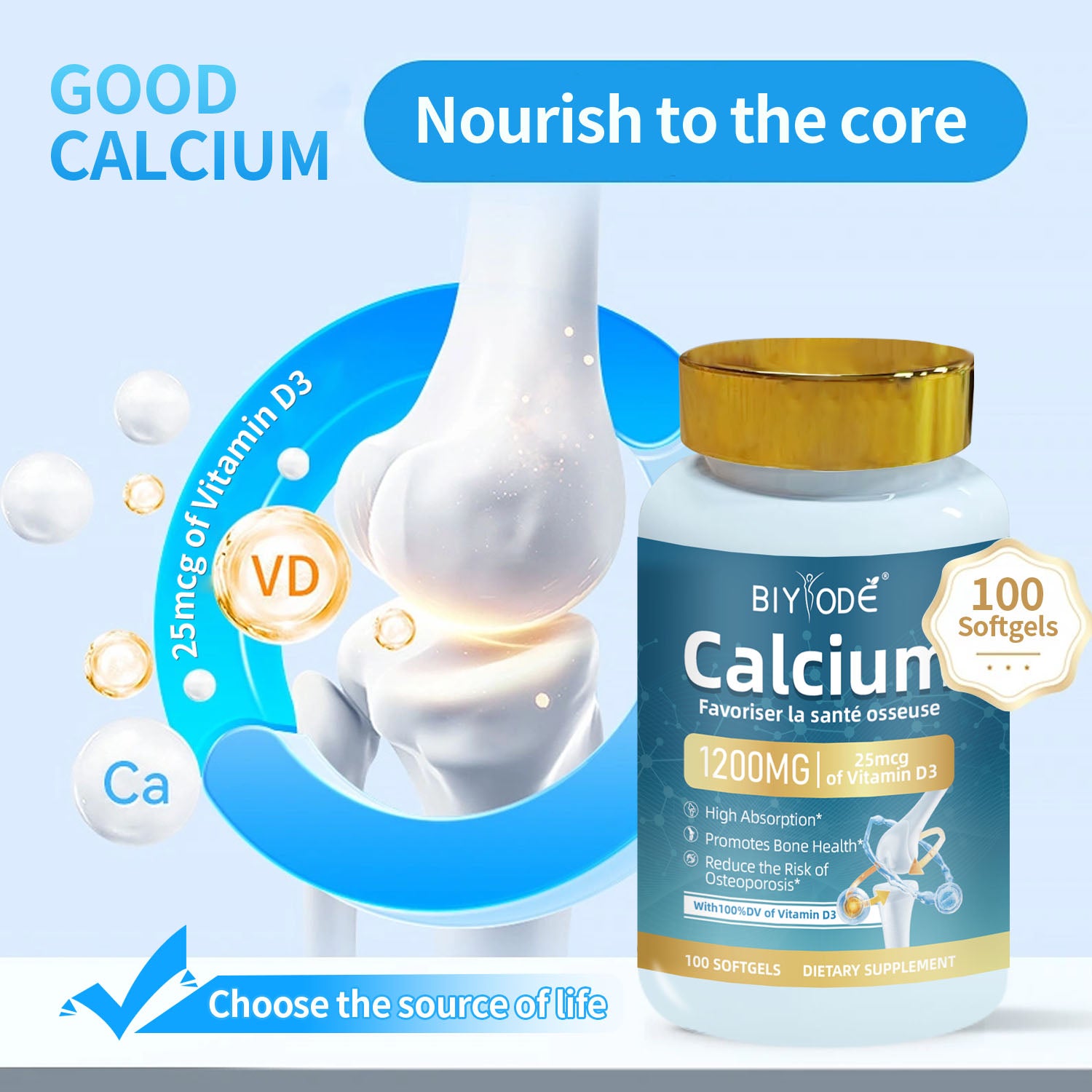 BIYODE Calcium with Vitamin D3