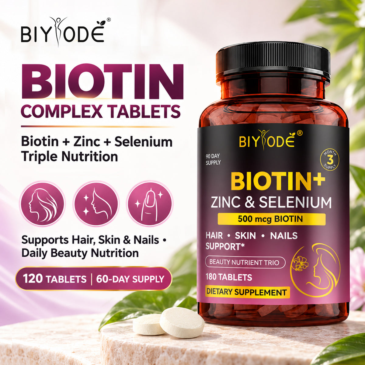 BIYODE Biotin+ Zinc &amp; Selenium Complex Tablets