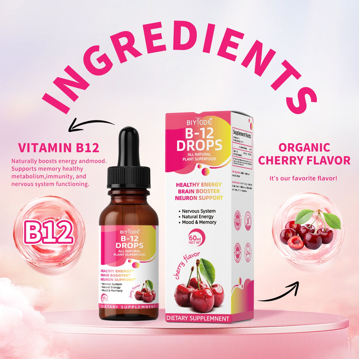 BIYODE Vitamin B12 5000mcg Liquid 60ml