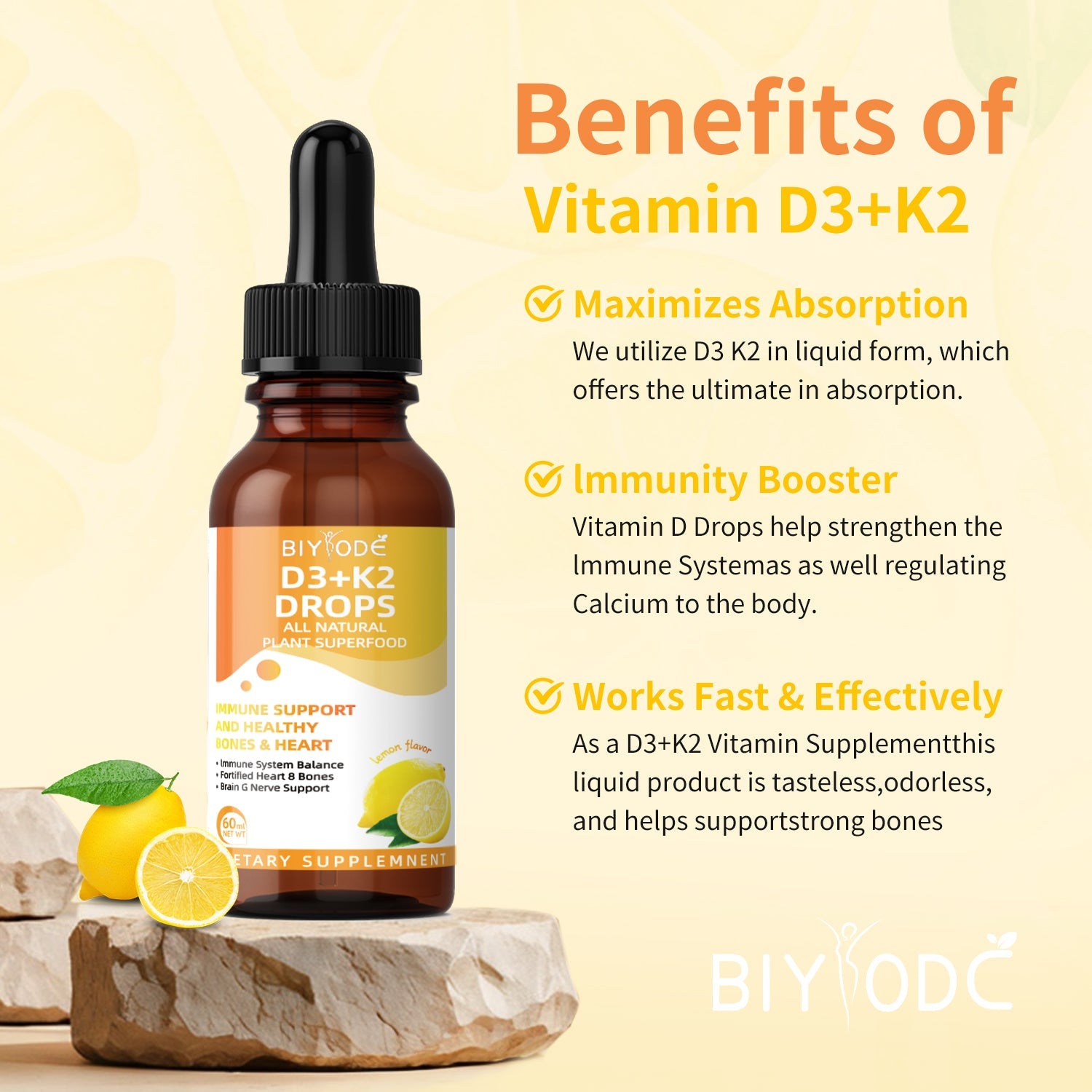 BIYODE Vitamin D3 K2 Liquid