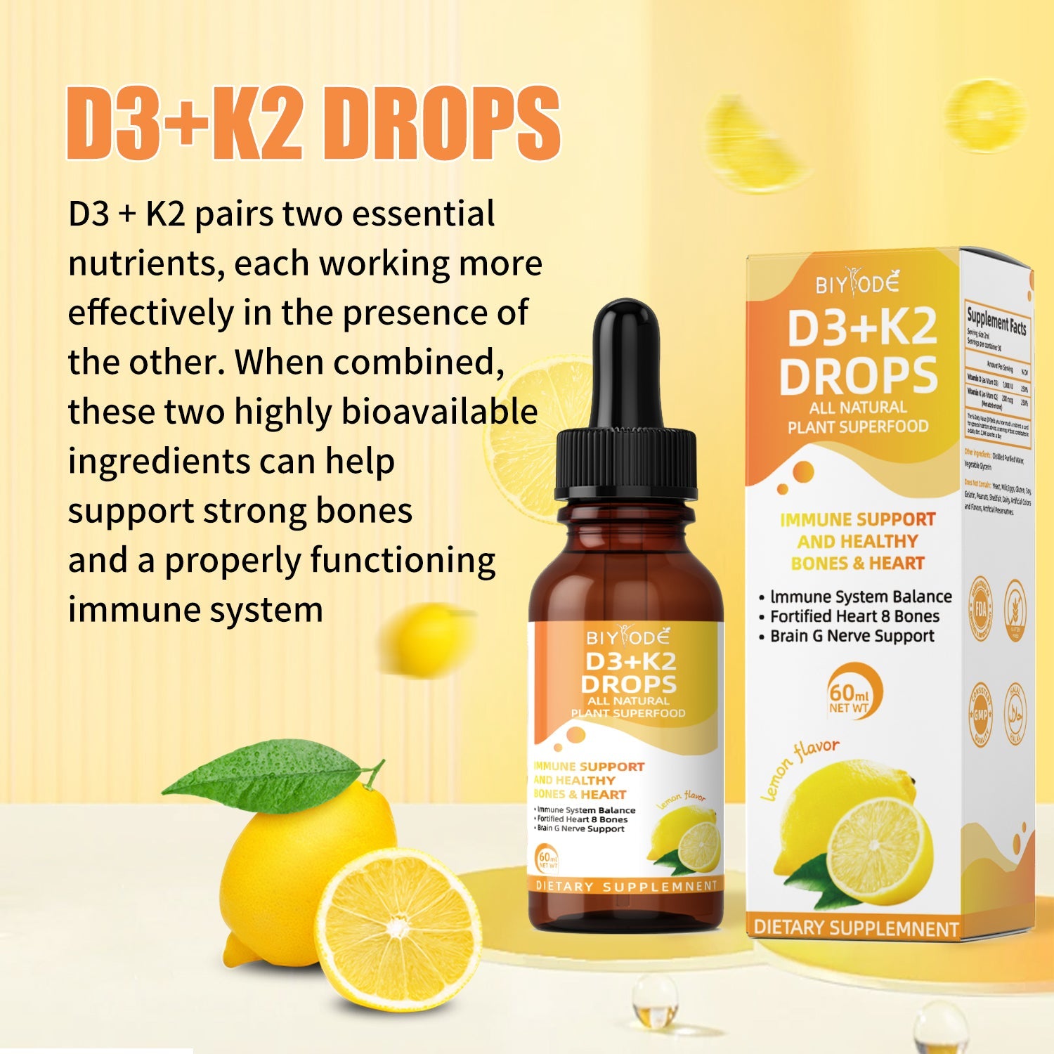 BIYODE Vitamin D3 K2 Liquid
