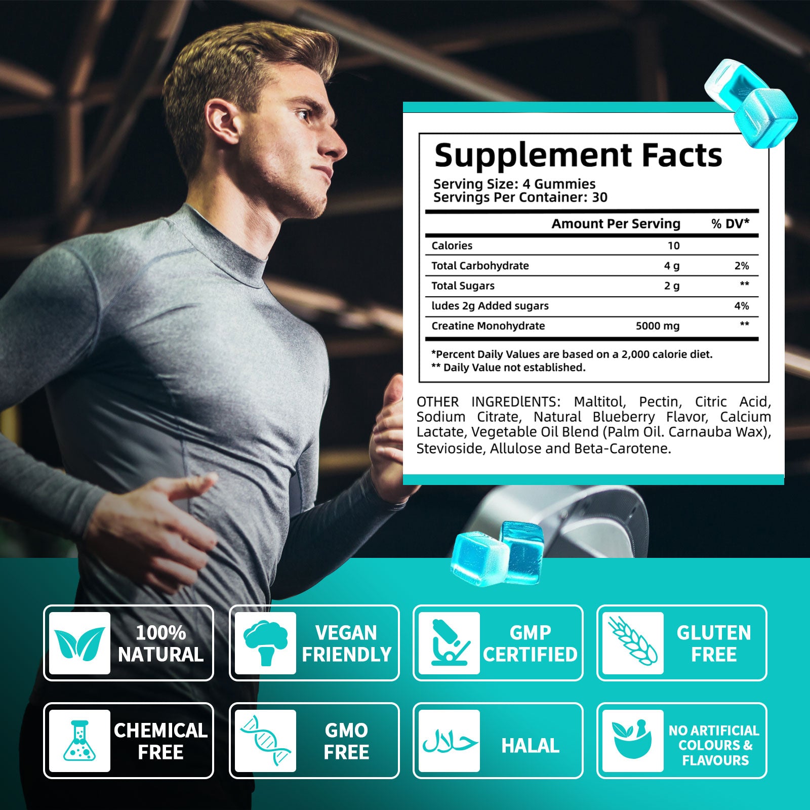 BIYODE Creatine Monohydrate Gummies 5000 mg