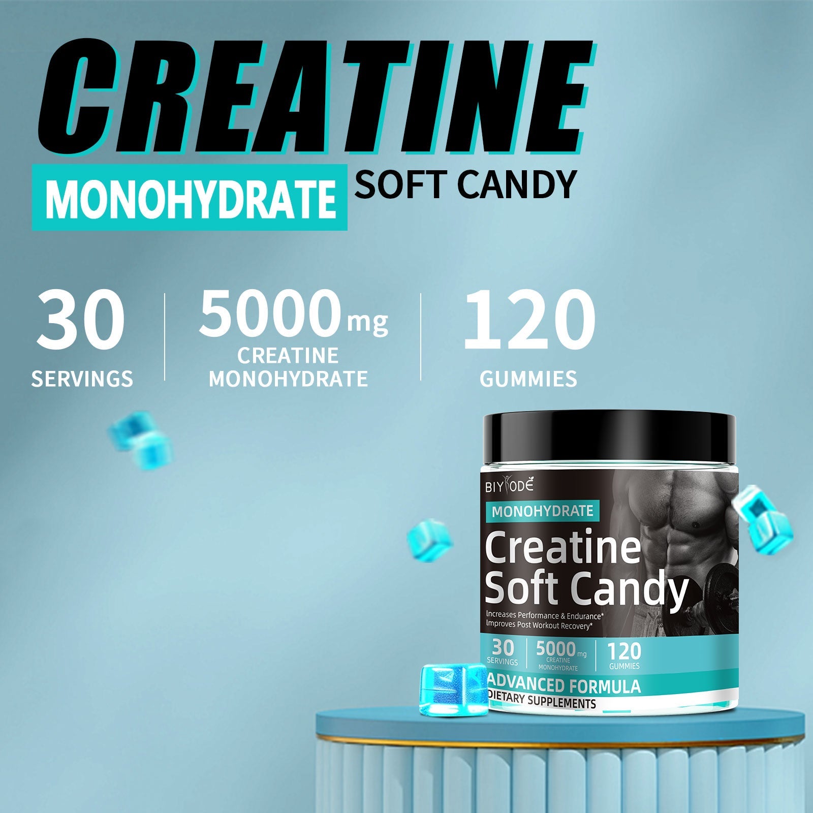 BIYODE Creatine Monohydrate Gummies 5000 mg