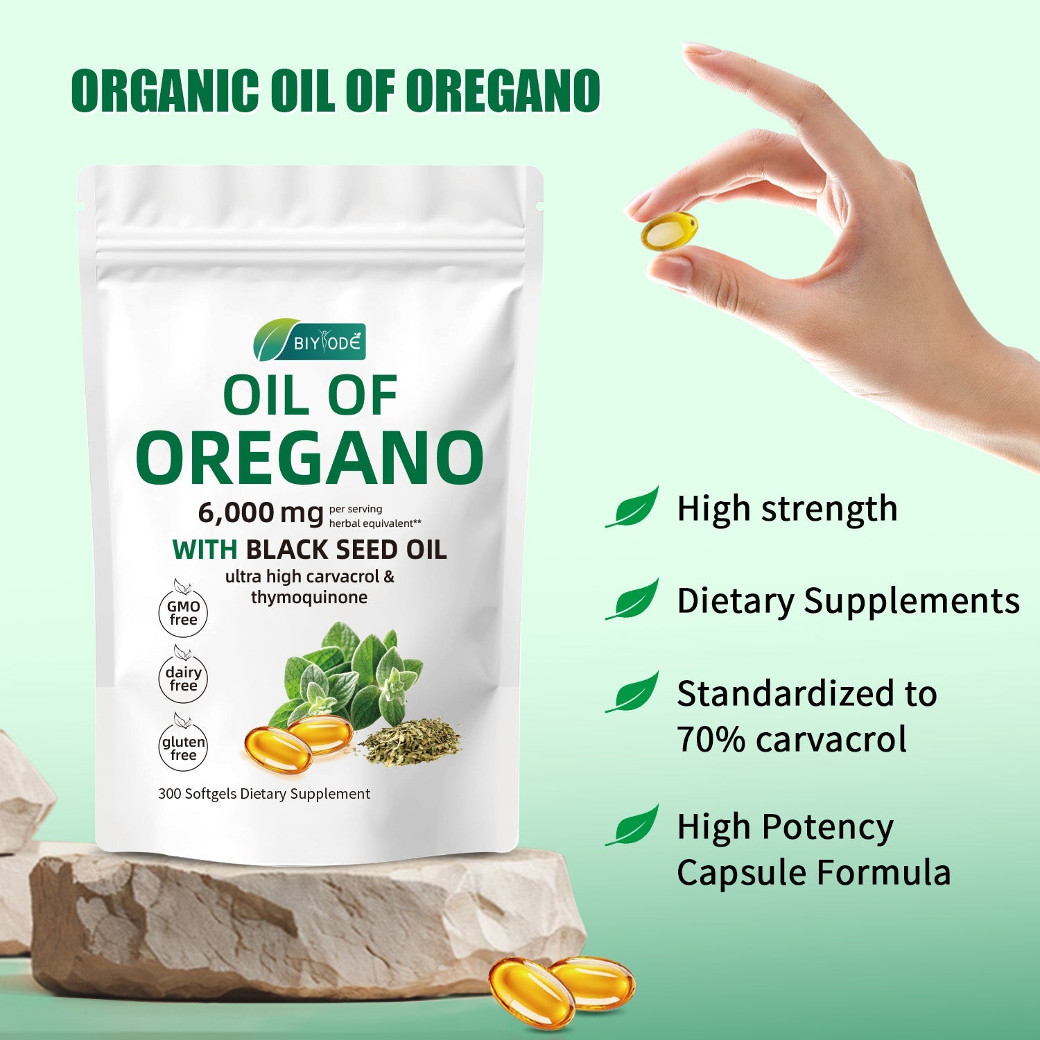 BIYODE Oil of Oregano with Black Seed Oil