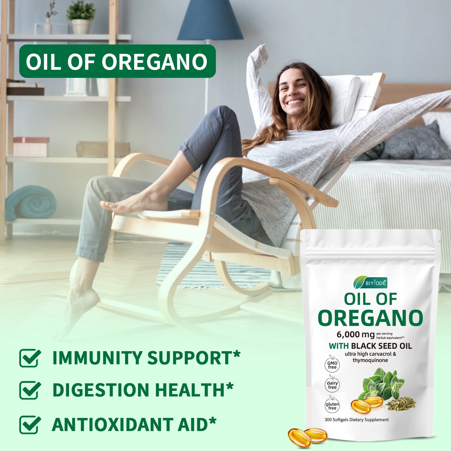 BIYODE Oil of Oregano with Black Seed Oil