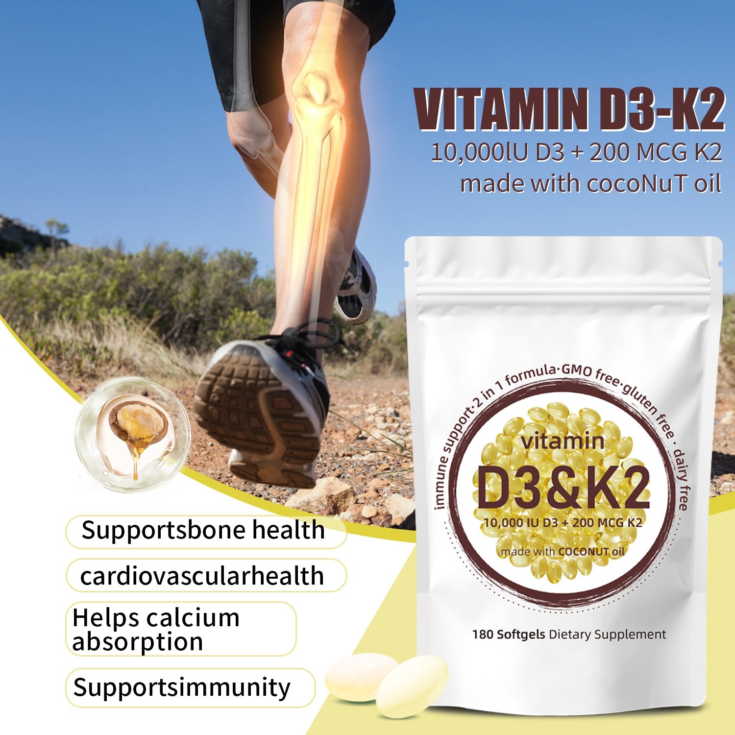 BIYODE Vitamin D3 & K2 Softgels