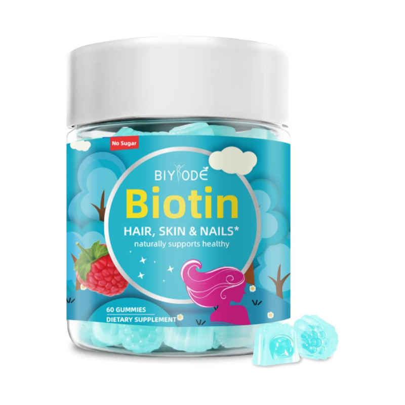 BIYODE Sugar-Free Biotin Gummies, 60 Gummies