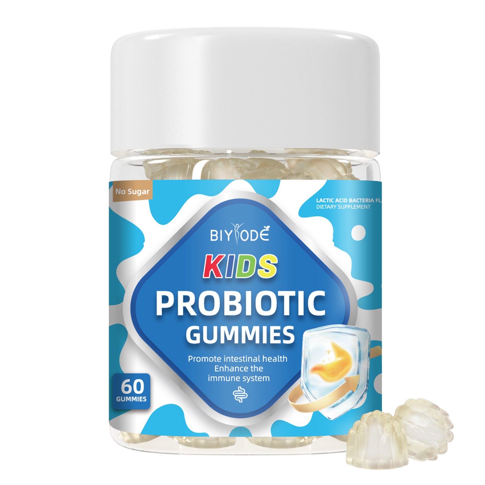 BIYODE Sugar-Free Probiotic Gummies, 60 Gummies
