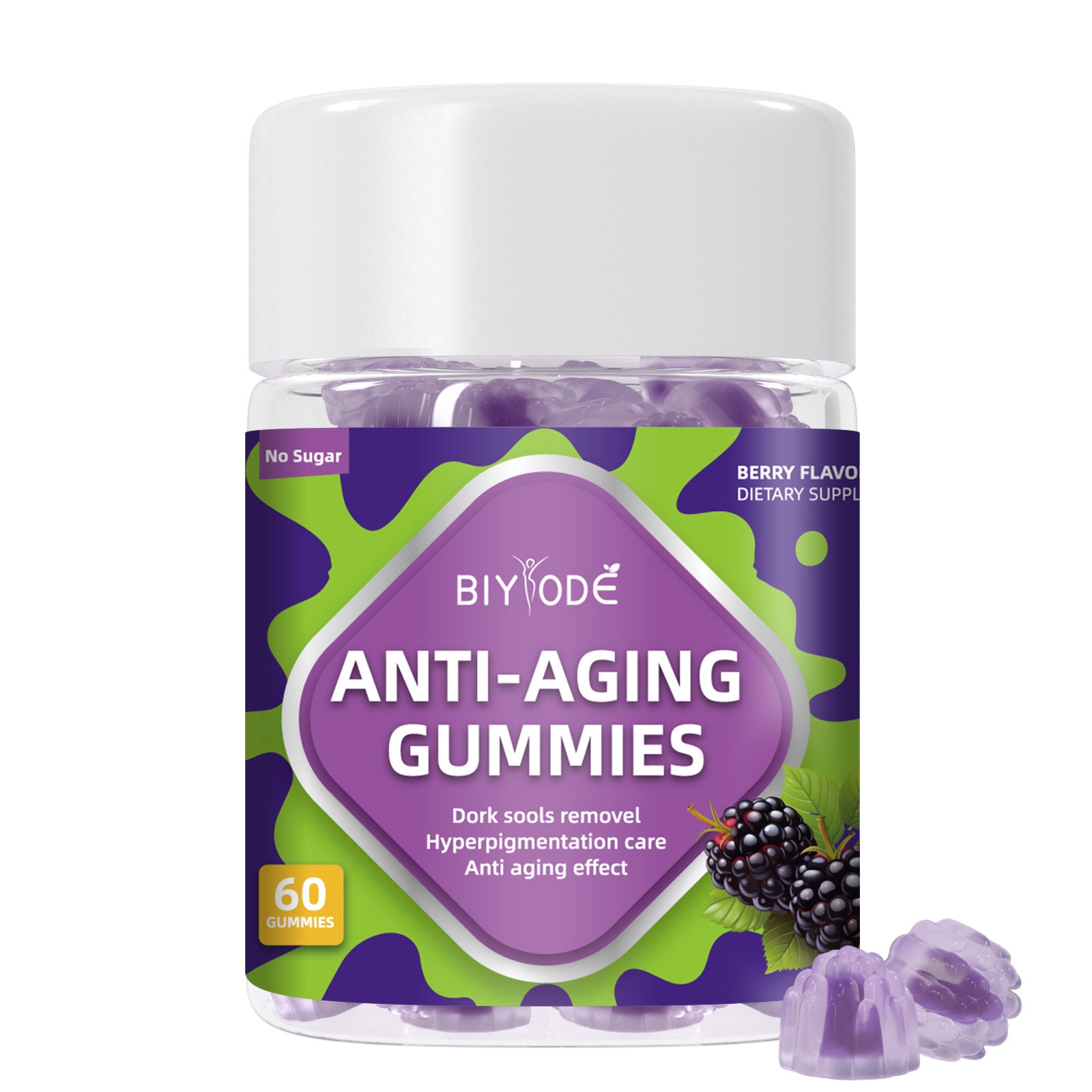 BIYODE Sugar-Free Anti-Aging Gummies, 60 Gummies
