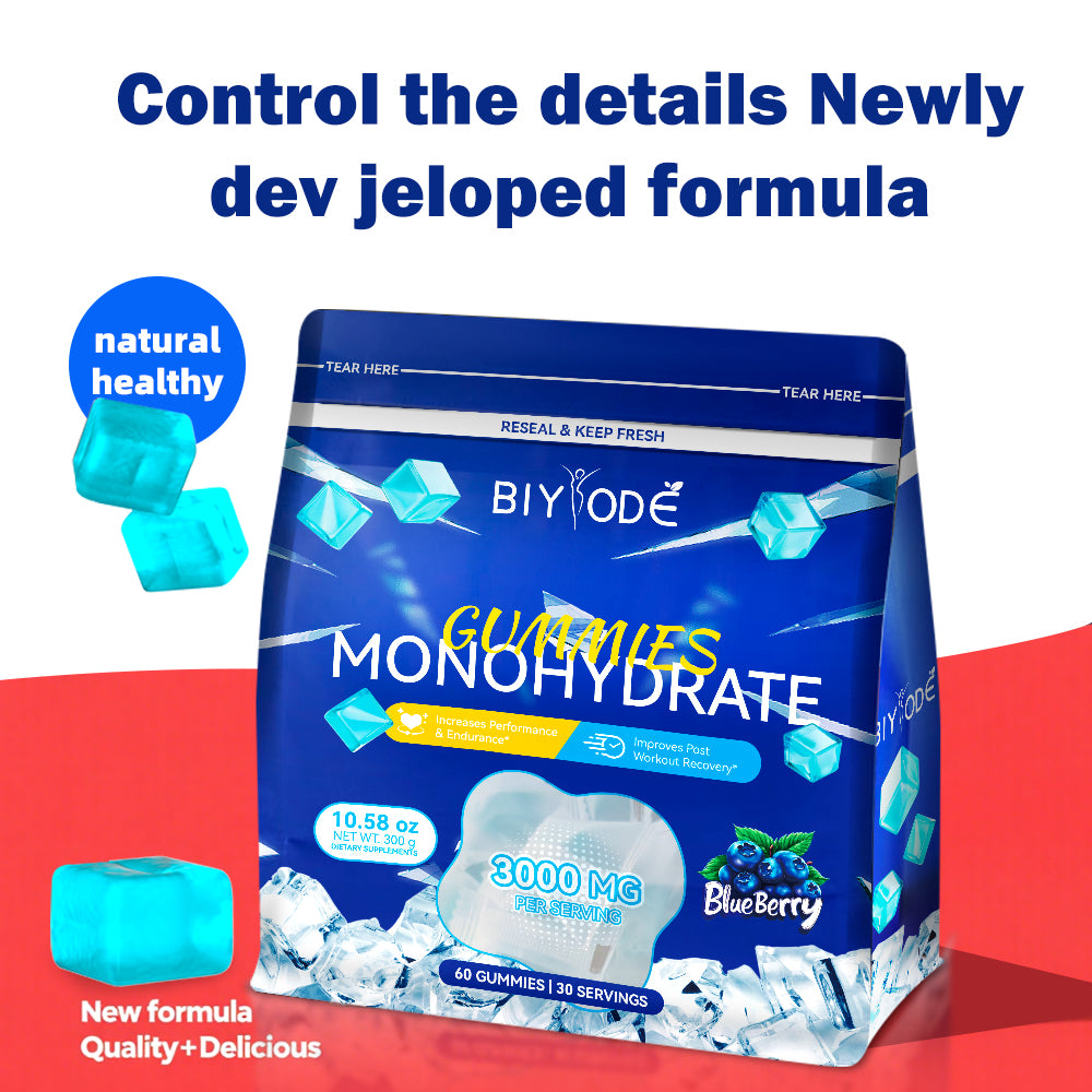 BIYODE Monohydrate 60 Blueberry Flavor Gummies