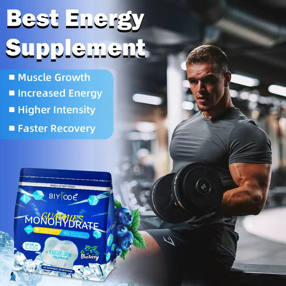 BIYODE Monohydrate 60 Blueberry Flavor Gummies