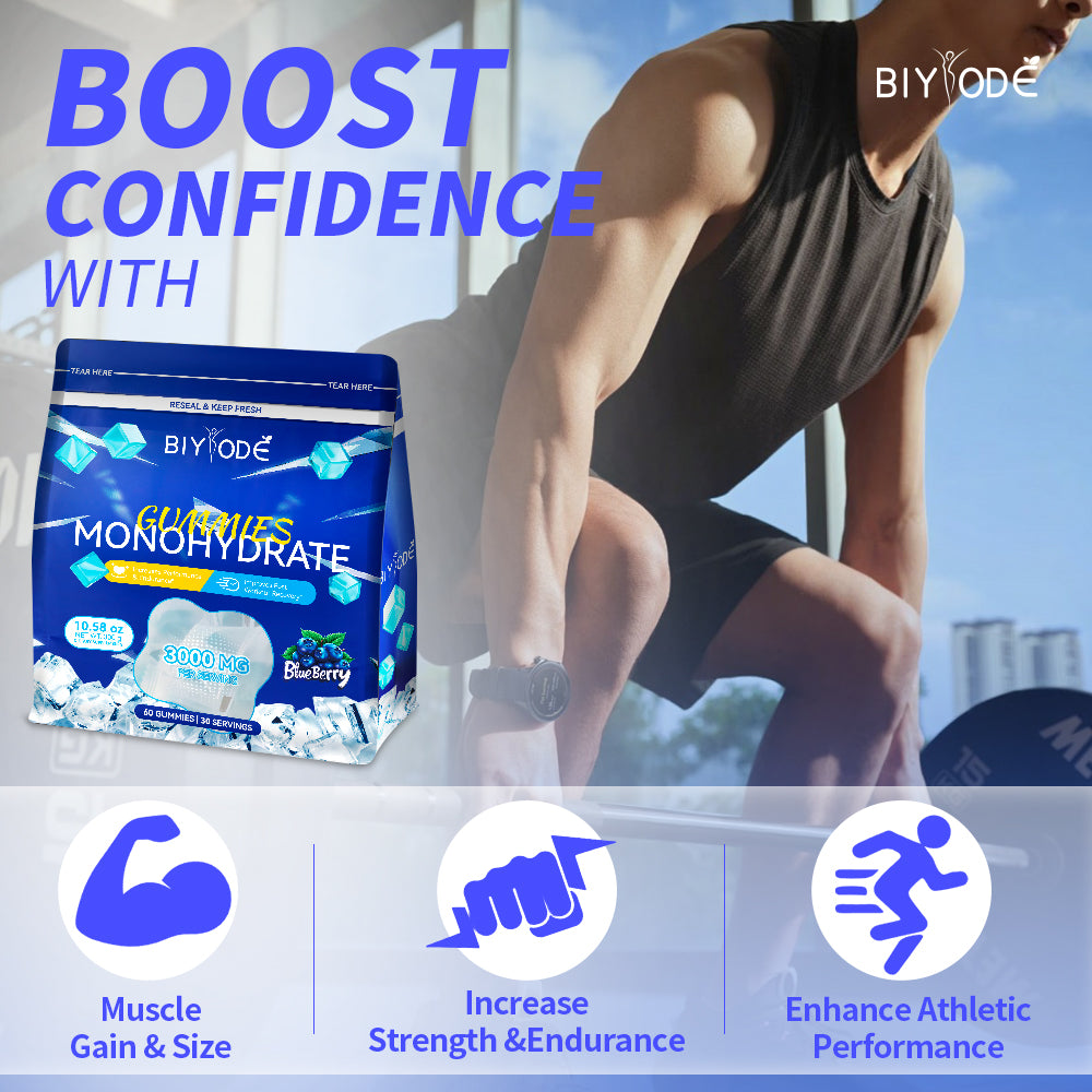 BIYODE Monohydrate 60 Blueberry Flavor Gummies