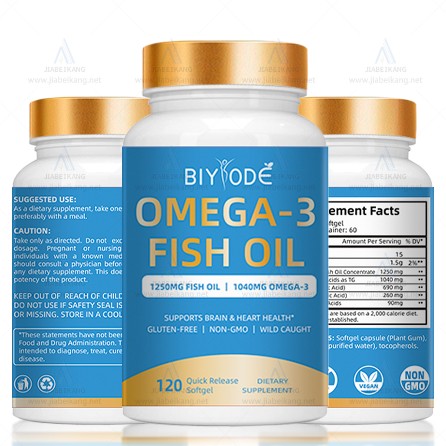 BIYODE Omega-3 Fish Oil 1250mg (1040mg Omega-3)