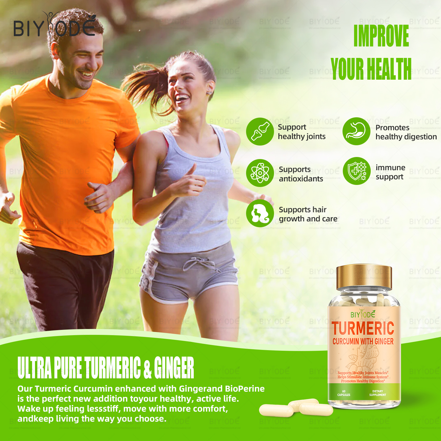 BIYODE Turmeric Curcumin with Ginger