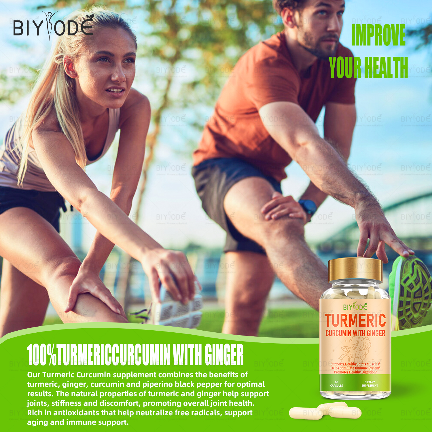 BIYODE Turmeric Curcumin with Ginger