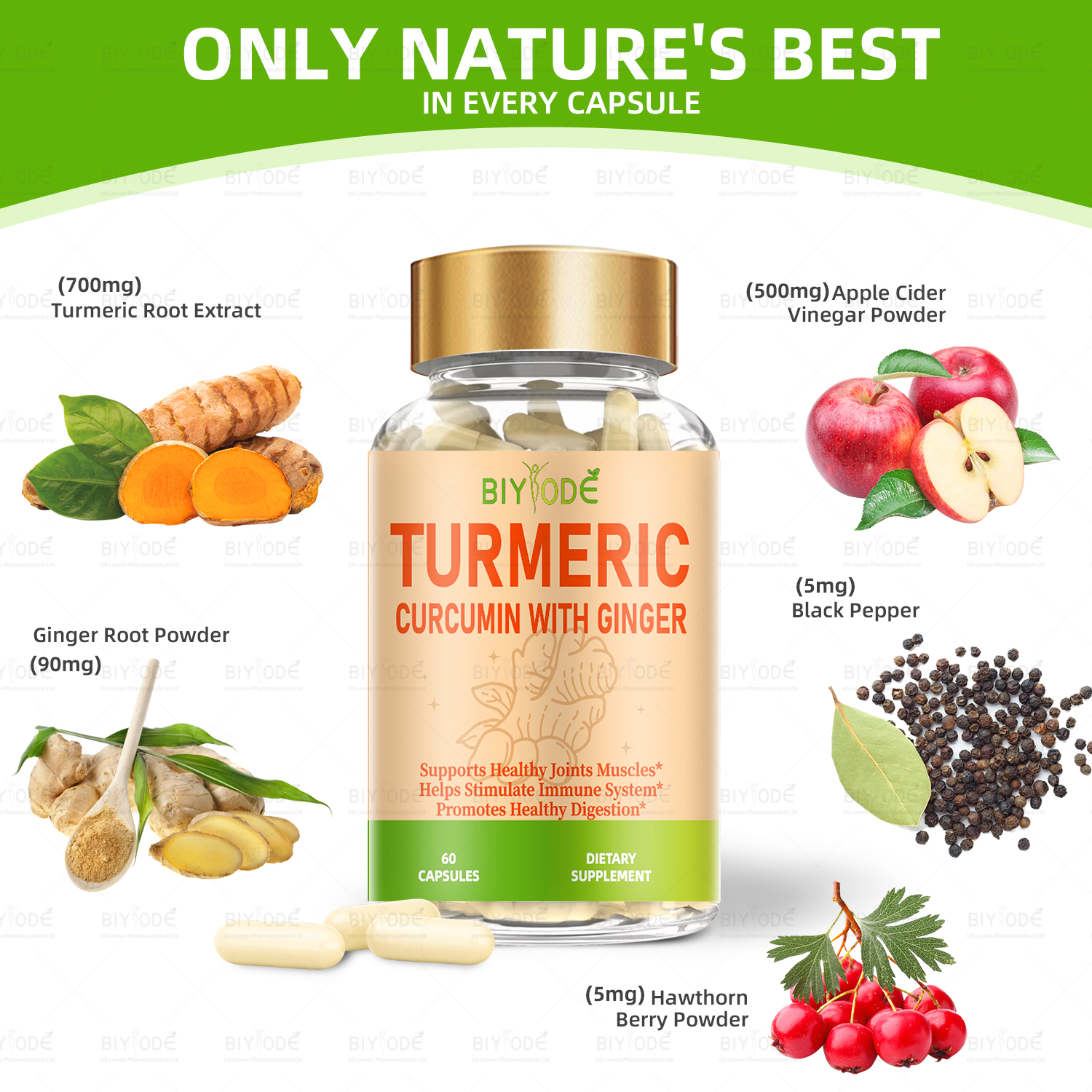BIYODE Turmeric Curcumin with Ginger