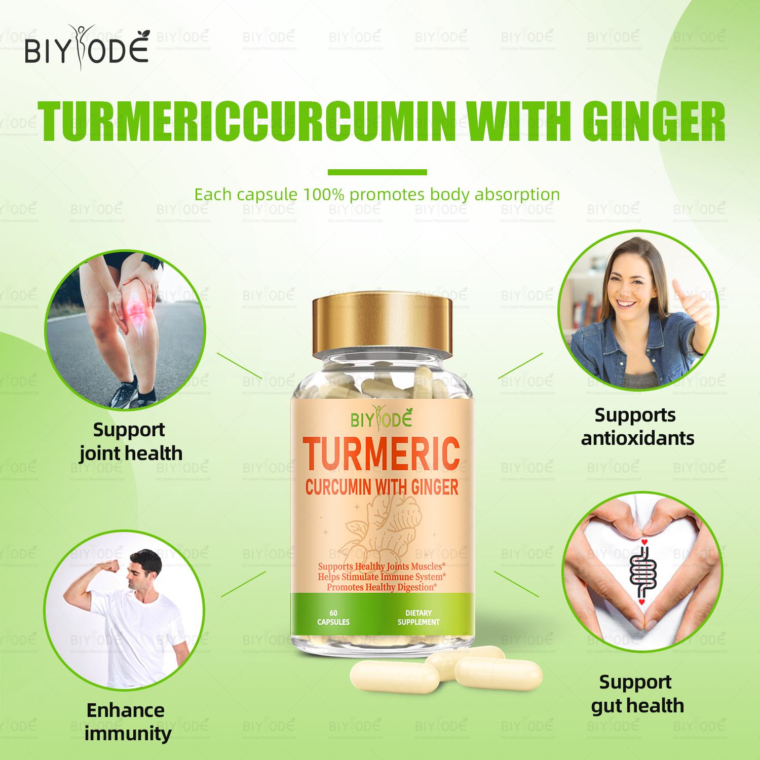 BIYODE Turmeric Curcumin with Ginger