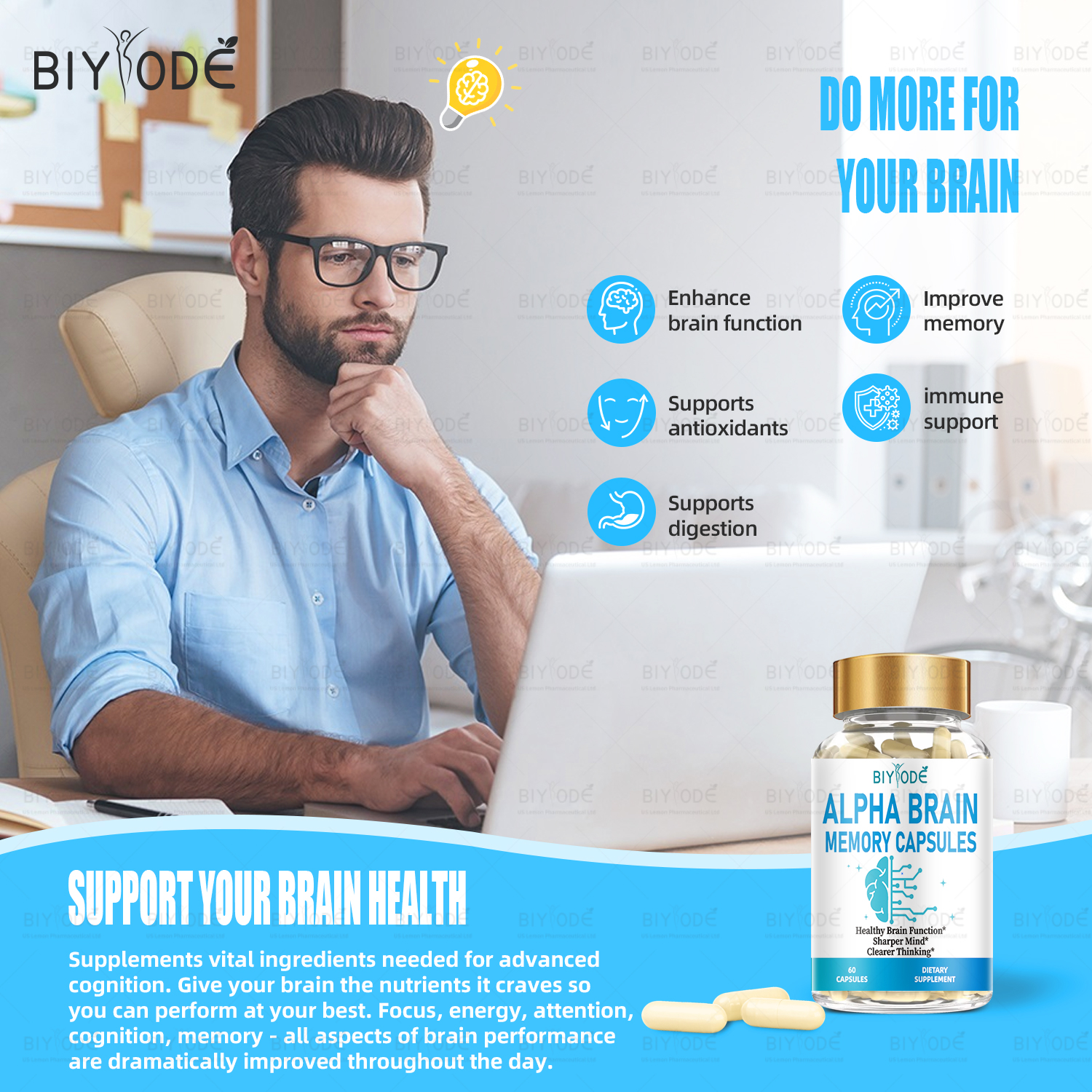 BIYODE Alpha Brain Memory Capsules