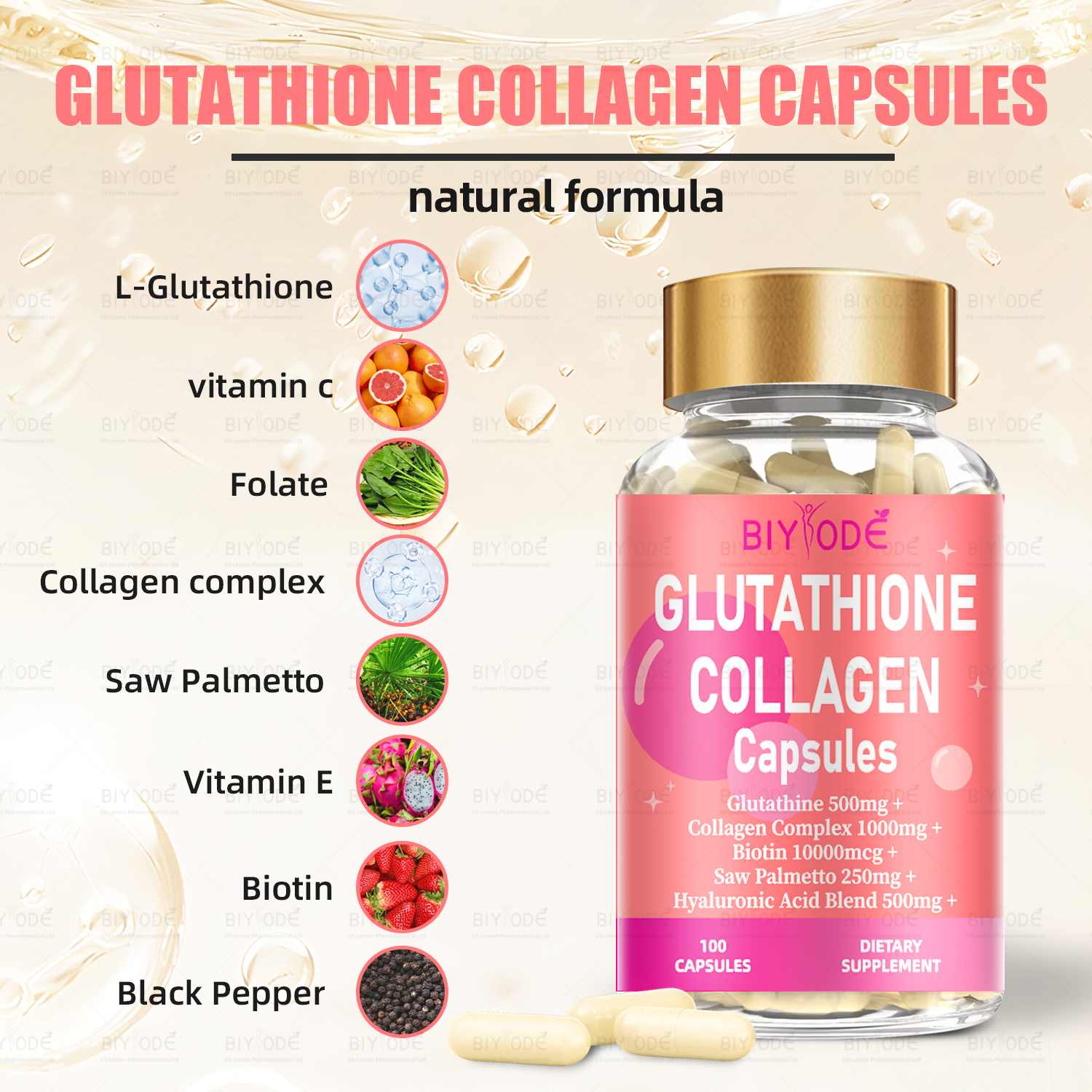 BIYODE Glutathione Collagen Capsules