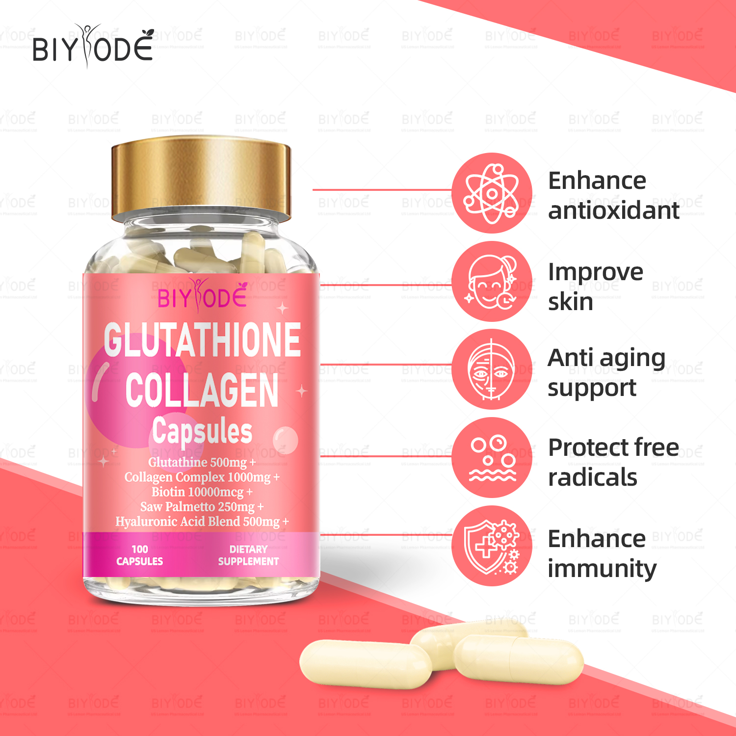 BIYODE Glutathione Collagen Capsules
