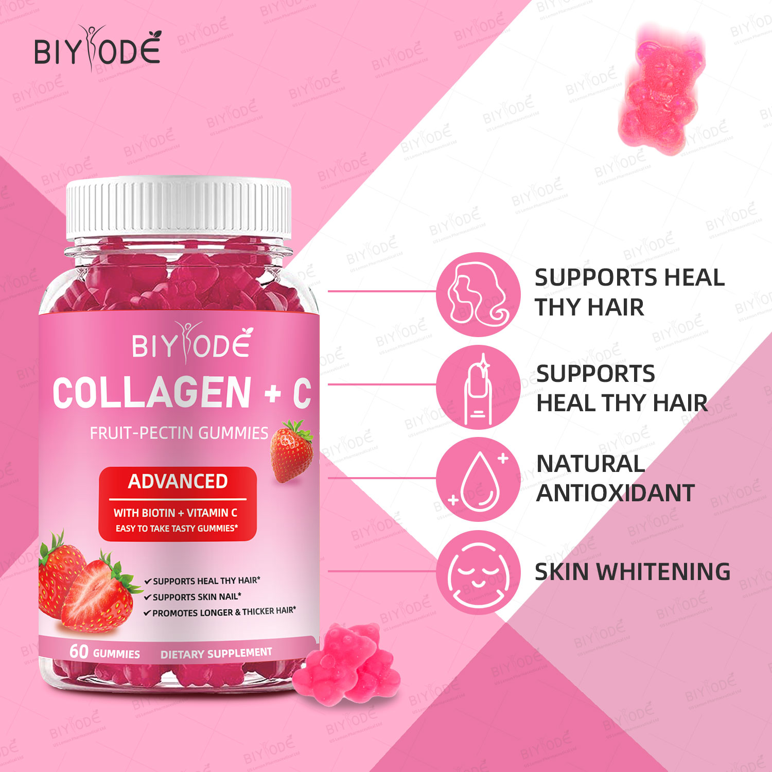 BIYODE Collagen + C Fruit-Pectin Gummies