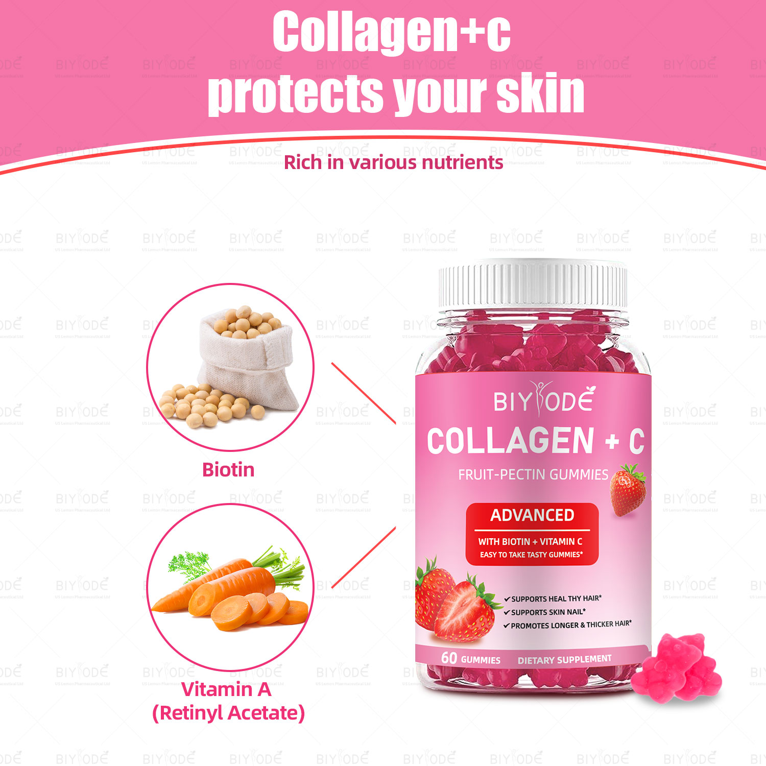 BIYODE Collagen + C Fruit-Pectin Gummies