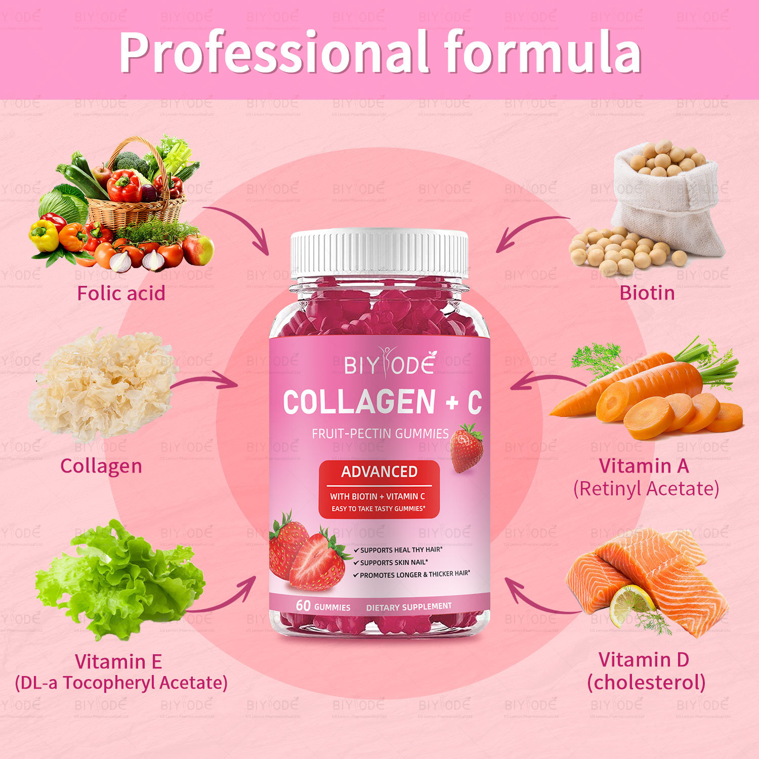 BIYODE Collagen + C Fruit-Pectin Gummies