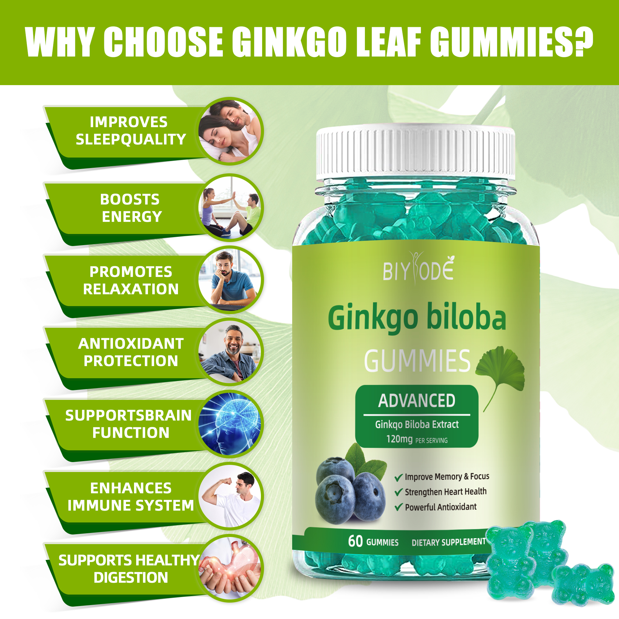 BIYODE Ginkgo Biloba Gummies