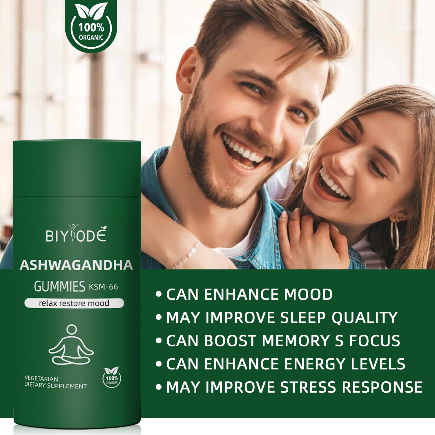 BIYODE Ashwagandha Gummies (KSM-66)