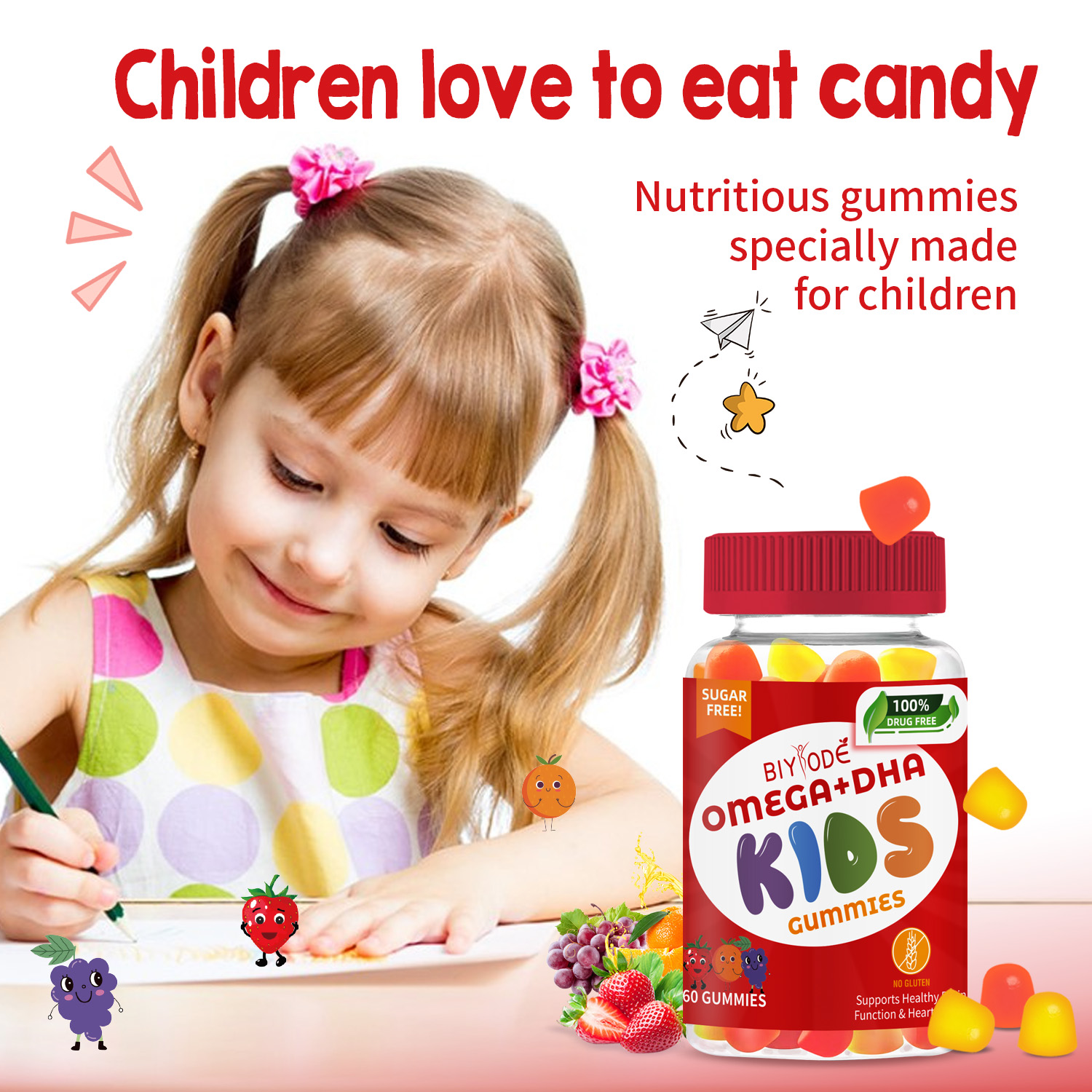 BIYODE Kids Omega-3 + DHA Gummies