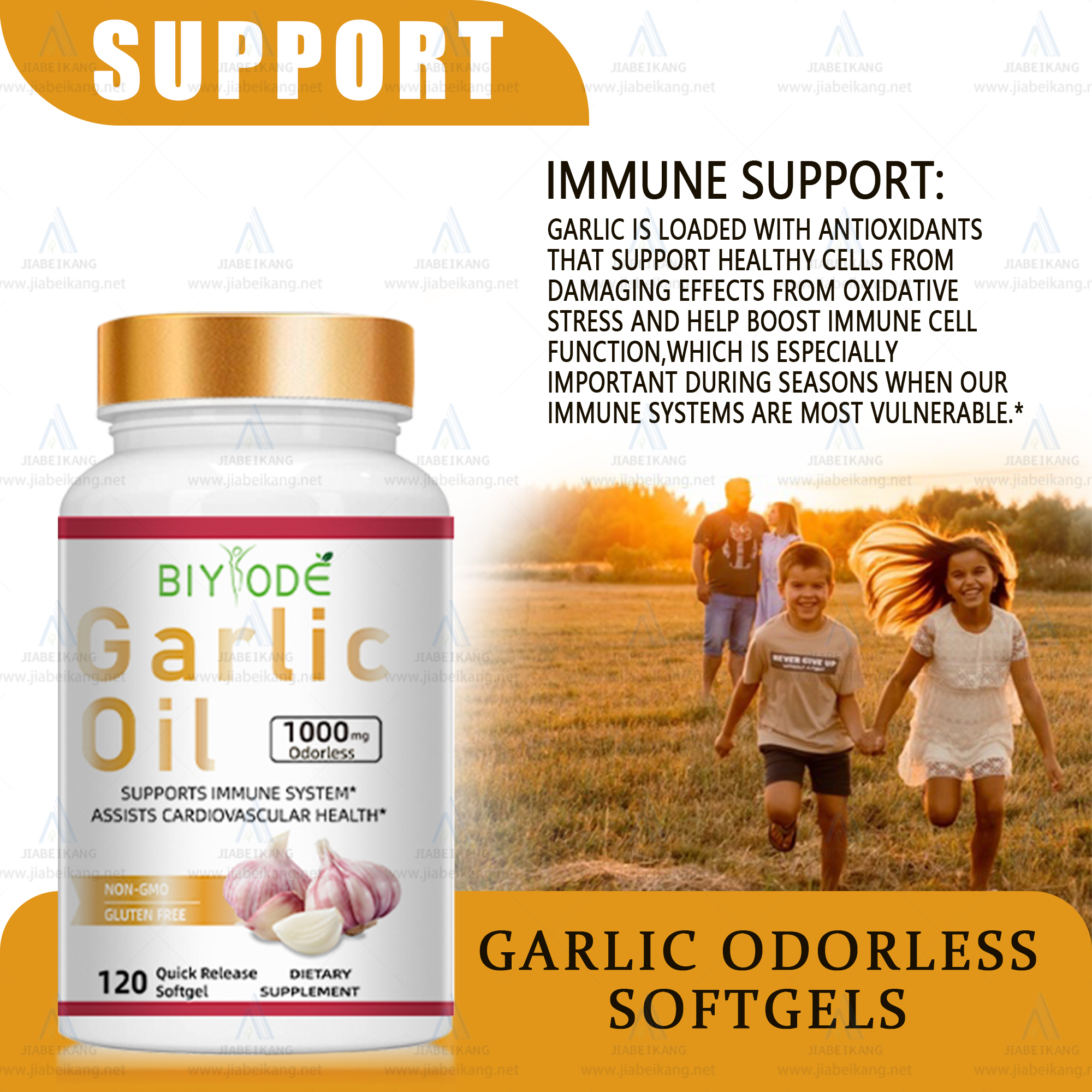 BIYODE Odorless Garlic Oil 1000mg Softgels