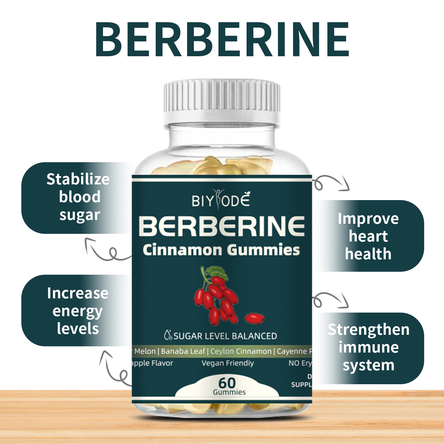 BIYODE Berberine Cinnamon Gummies