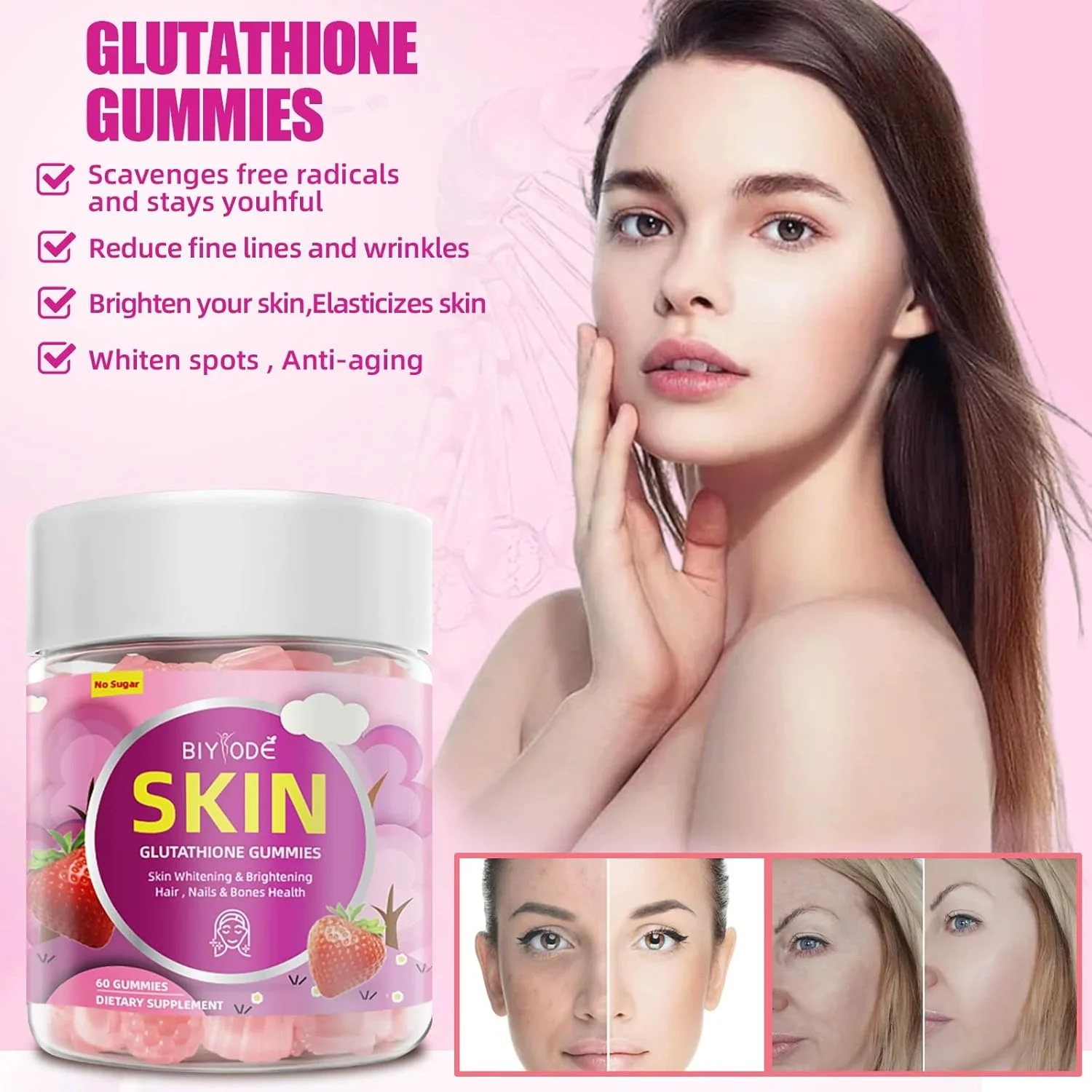 BIYODE Sugar-Free Glutathione 60 Gummies