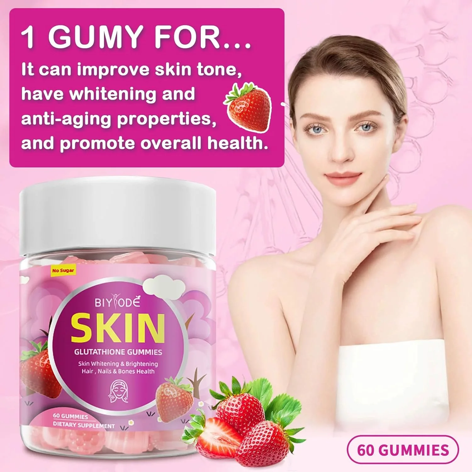 BIYODE Sugar-Free Glutathione 60 Gummies