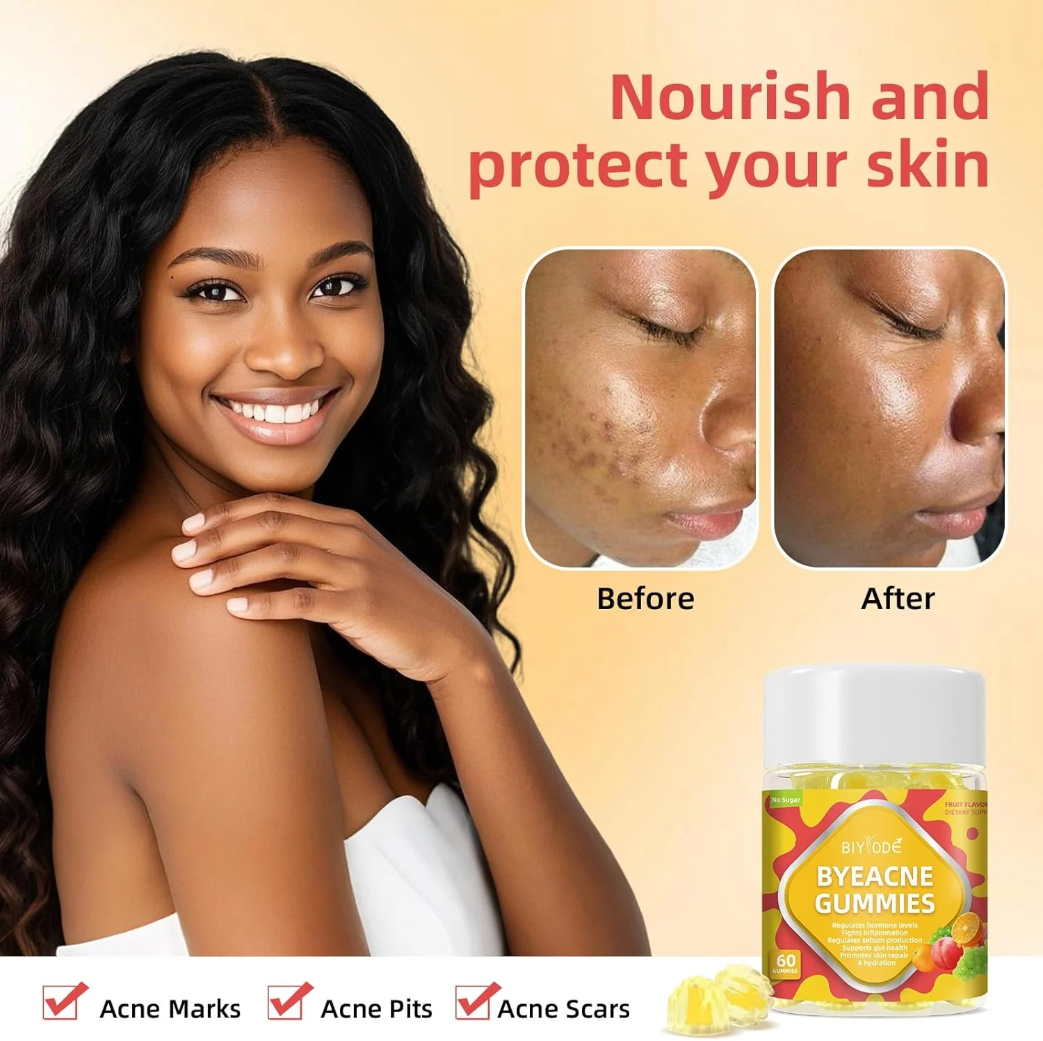 BIYODE Acne-Removing Soft Candy 60 Soft Candies