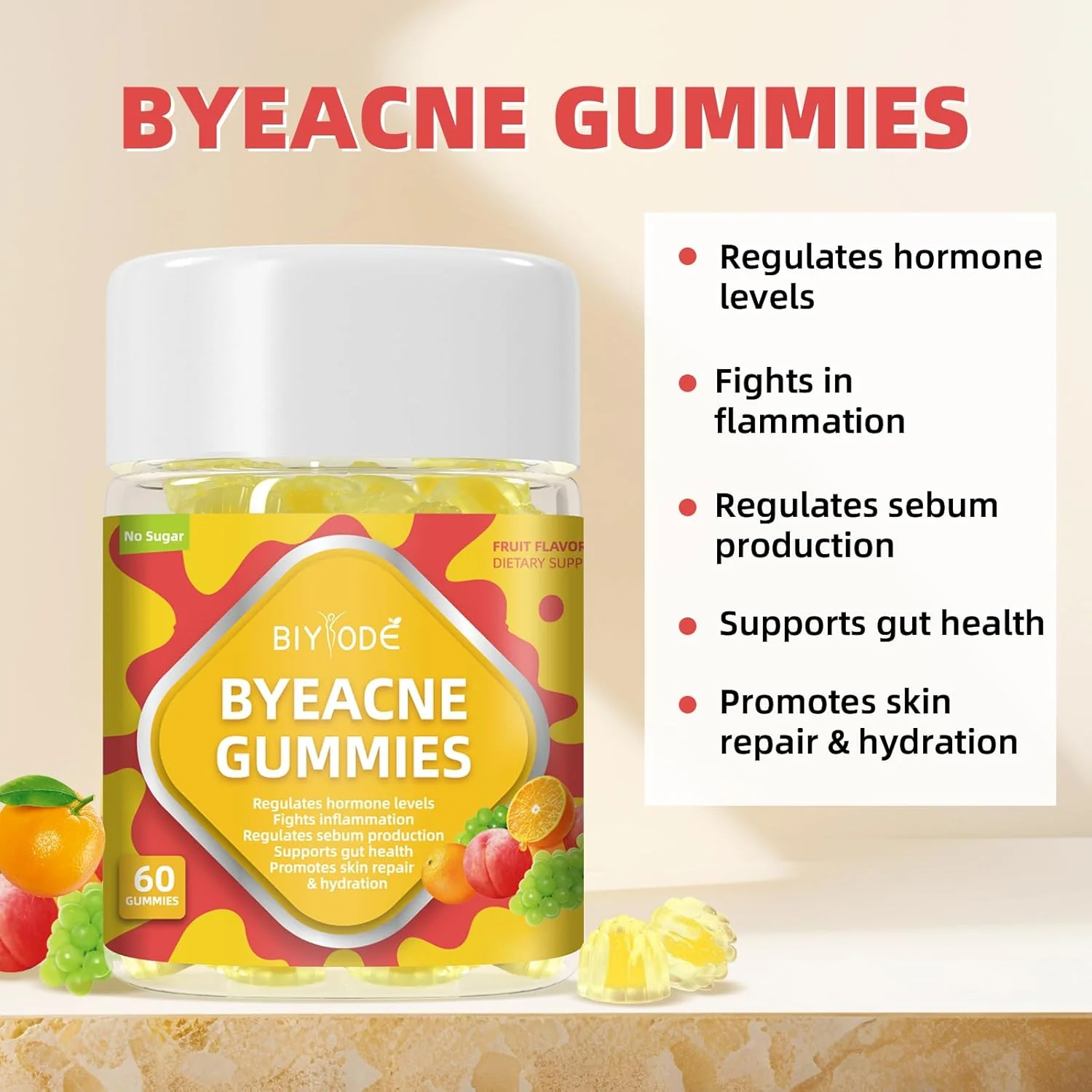 BIYODE Acne-Removing Soft Candy 60 Soft Candies