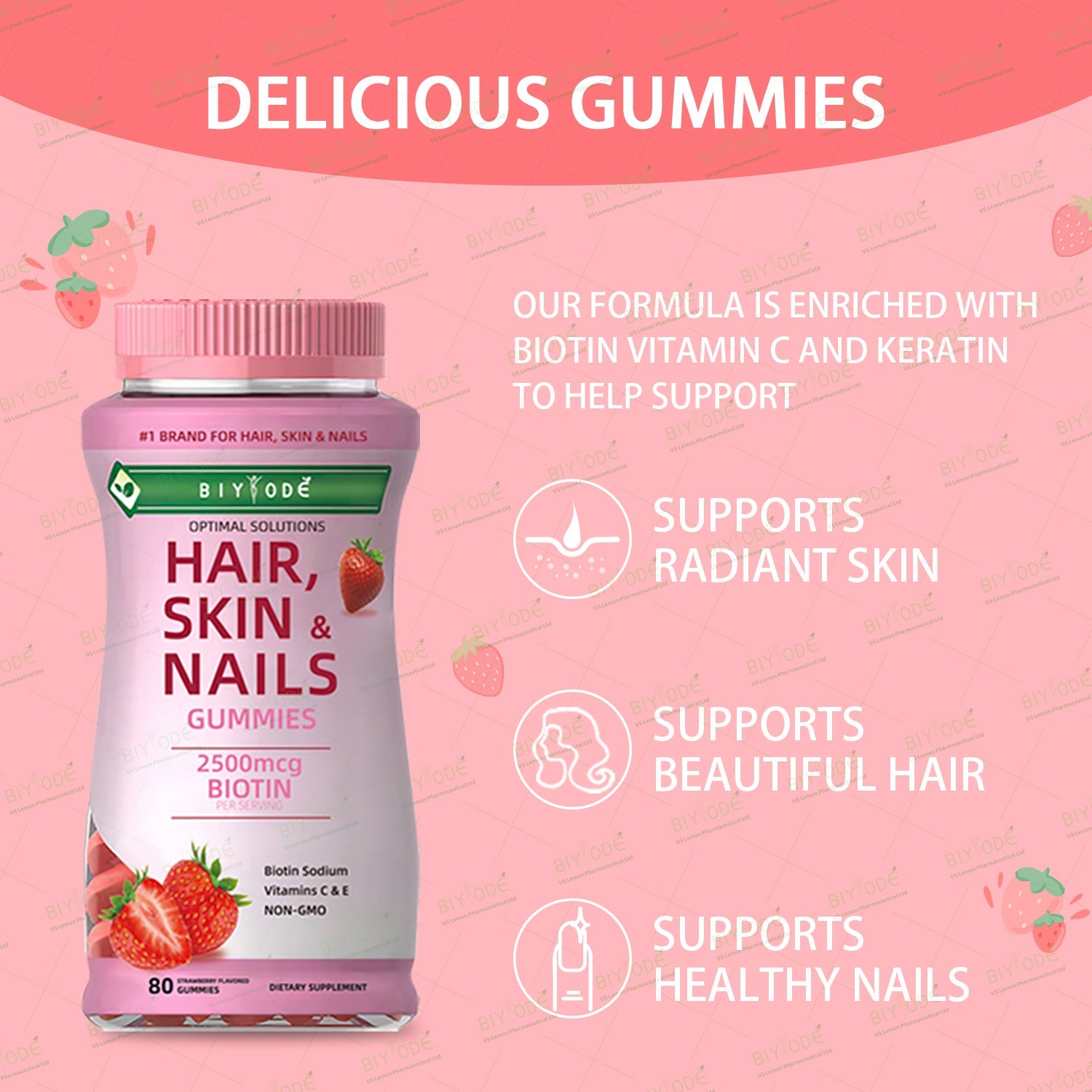 BIYODE Hair, Skin & Nail Care Gummies