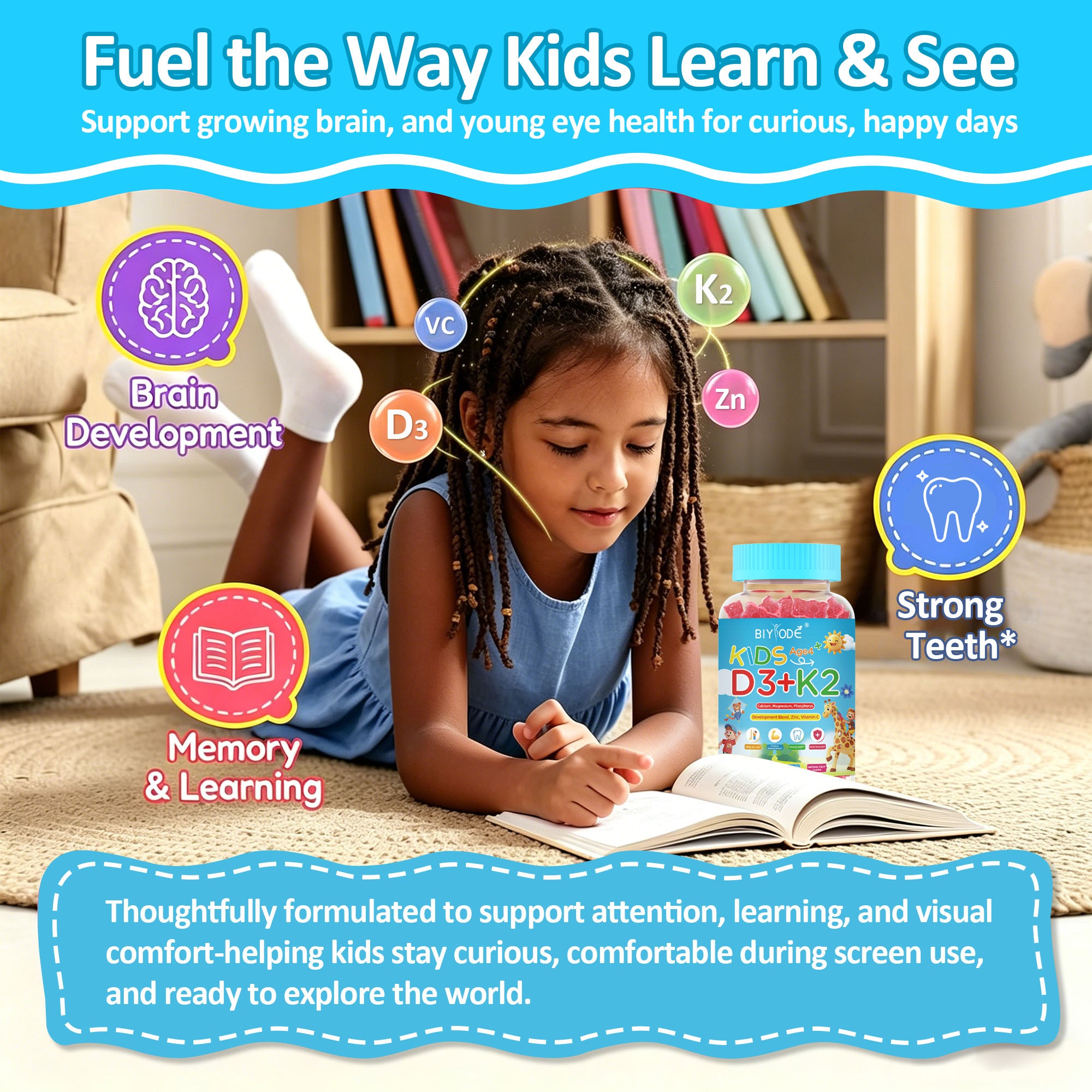 BIYODE Kids D3+K2 Gummies