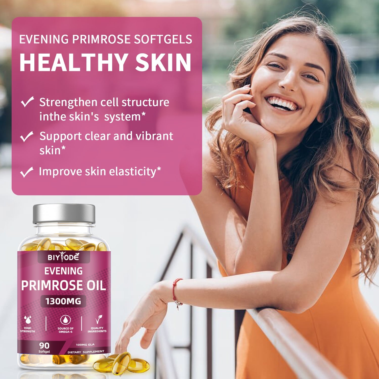 BIYODE Evening Primrose Oil 1300mg (90 Softgels)