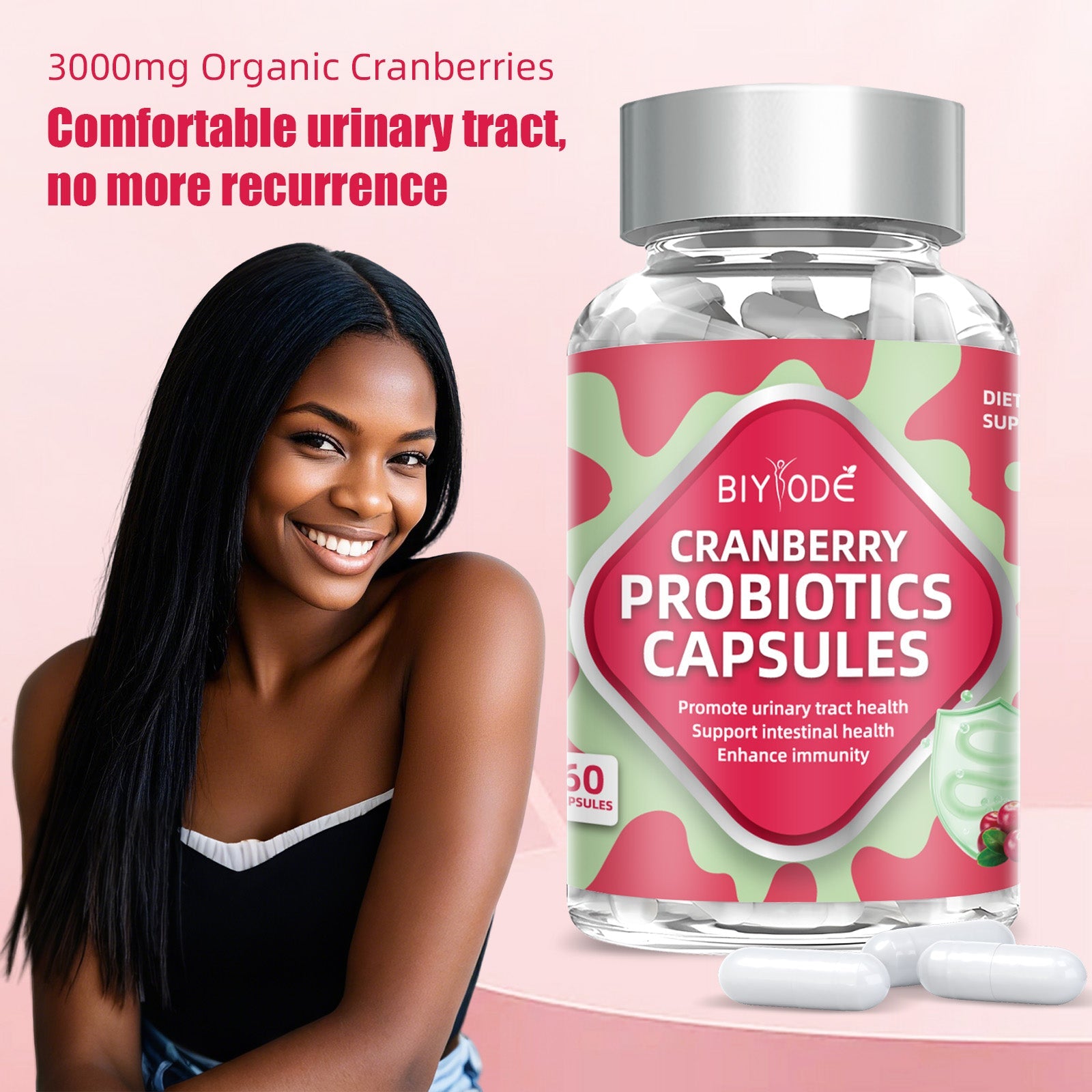 BIYODE Cranberry Probiotics Capsules