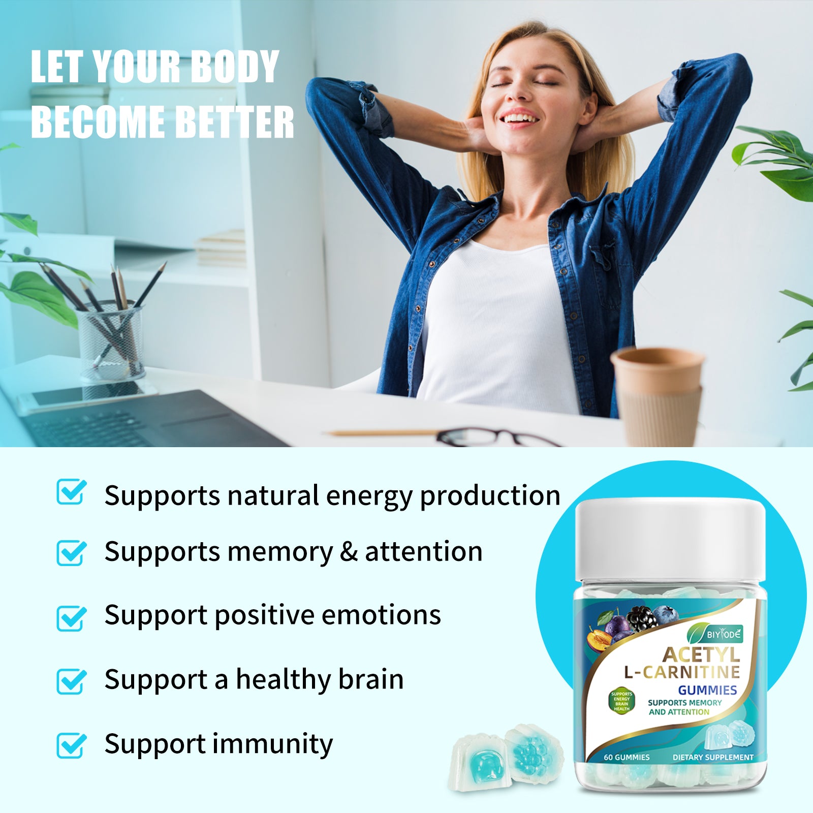 BIYODE Acetyl L-Carnitine Gummies