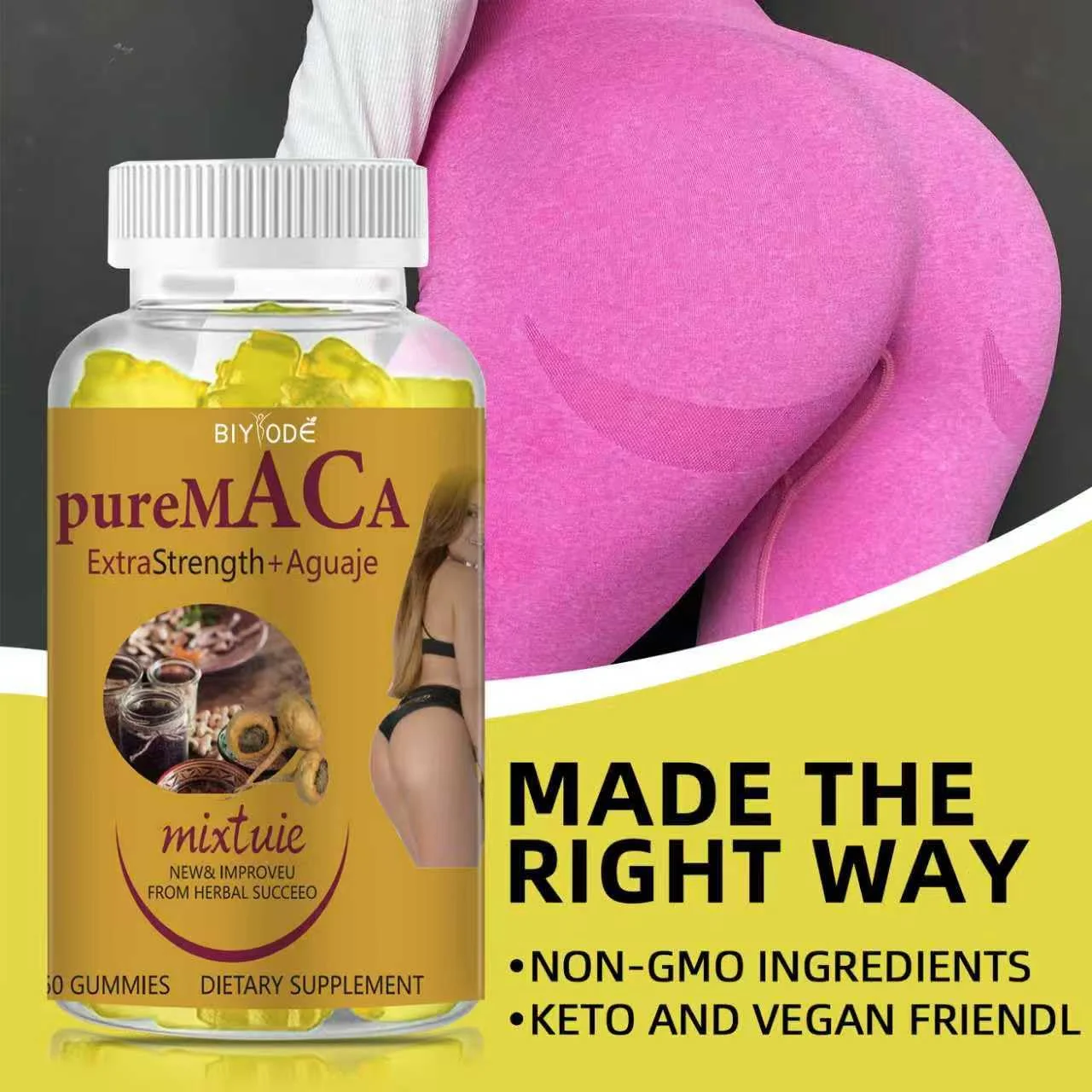 BIYODE Pure Maca Extra Strength + Aguaje Gummies