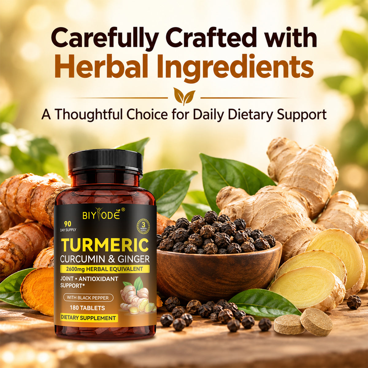 BIYODE High-Potency Turmeric Curcumin &amp; Ginger Complex