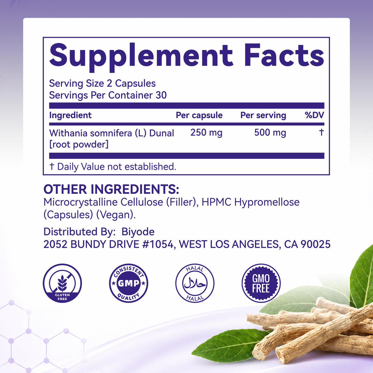 BIYODE Ashwagandha Root Extract