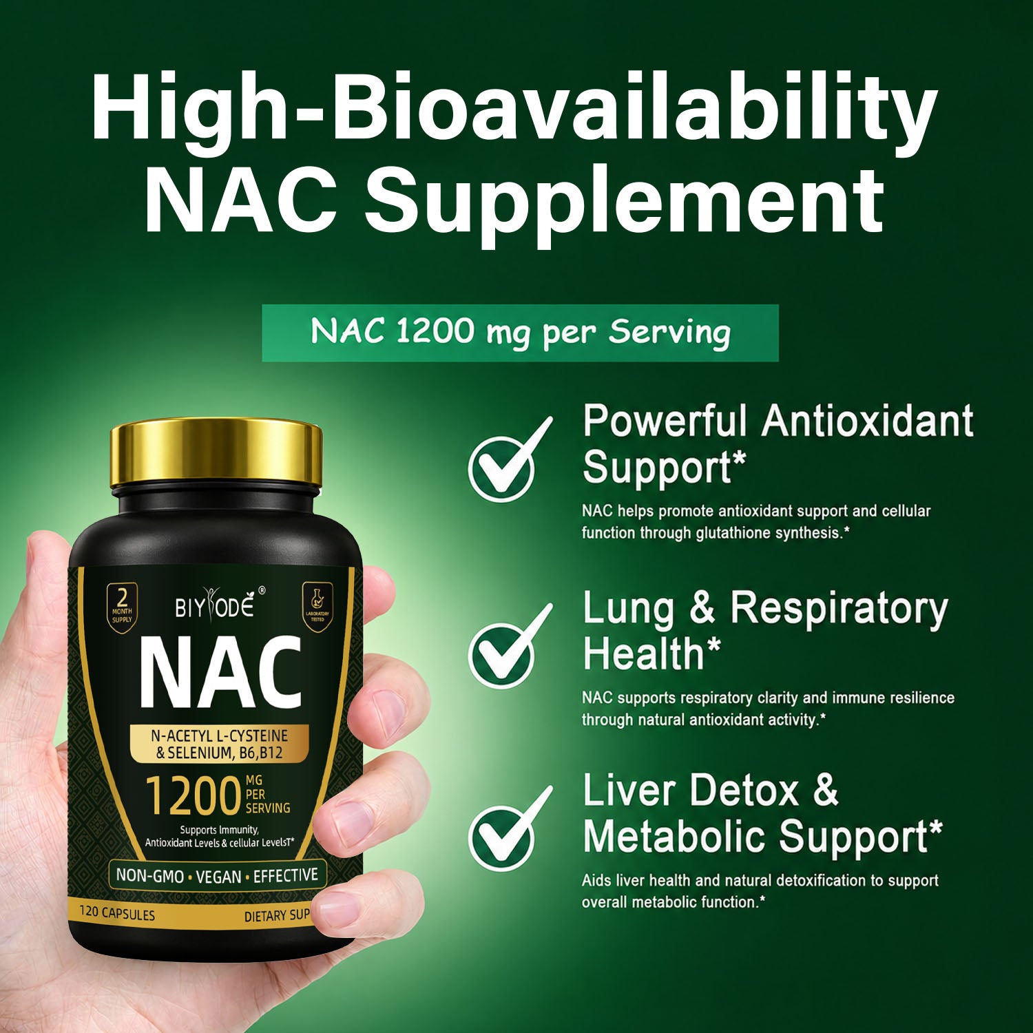 BIYODE NAC 1200mg per Serving – with Selenium
