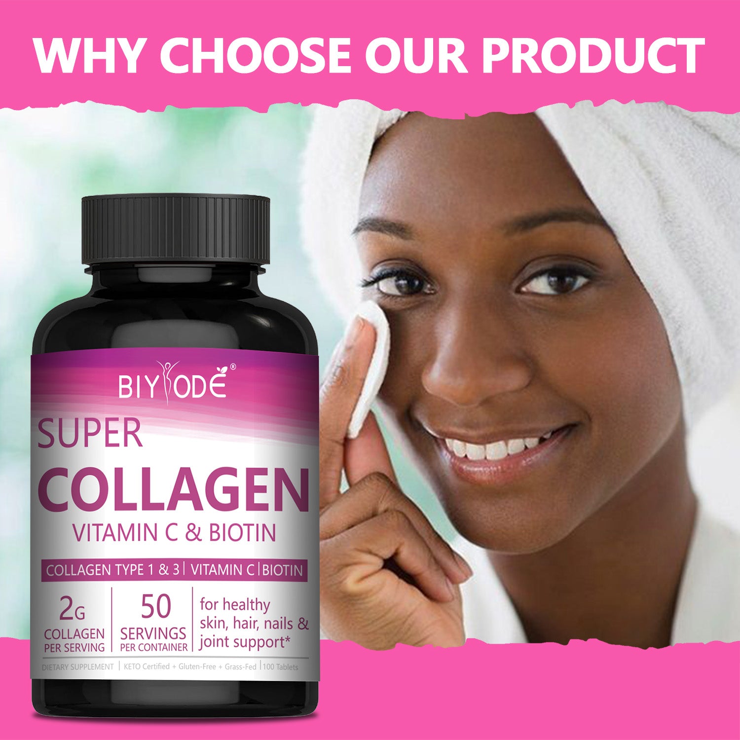 BIYODE Super Collagen + Vitamin C &amp; Biotin Tablets