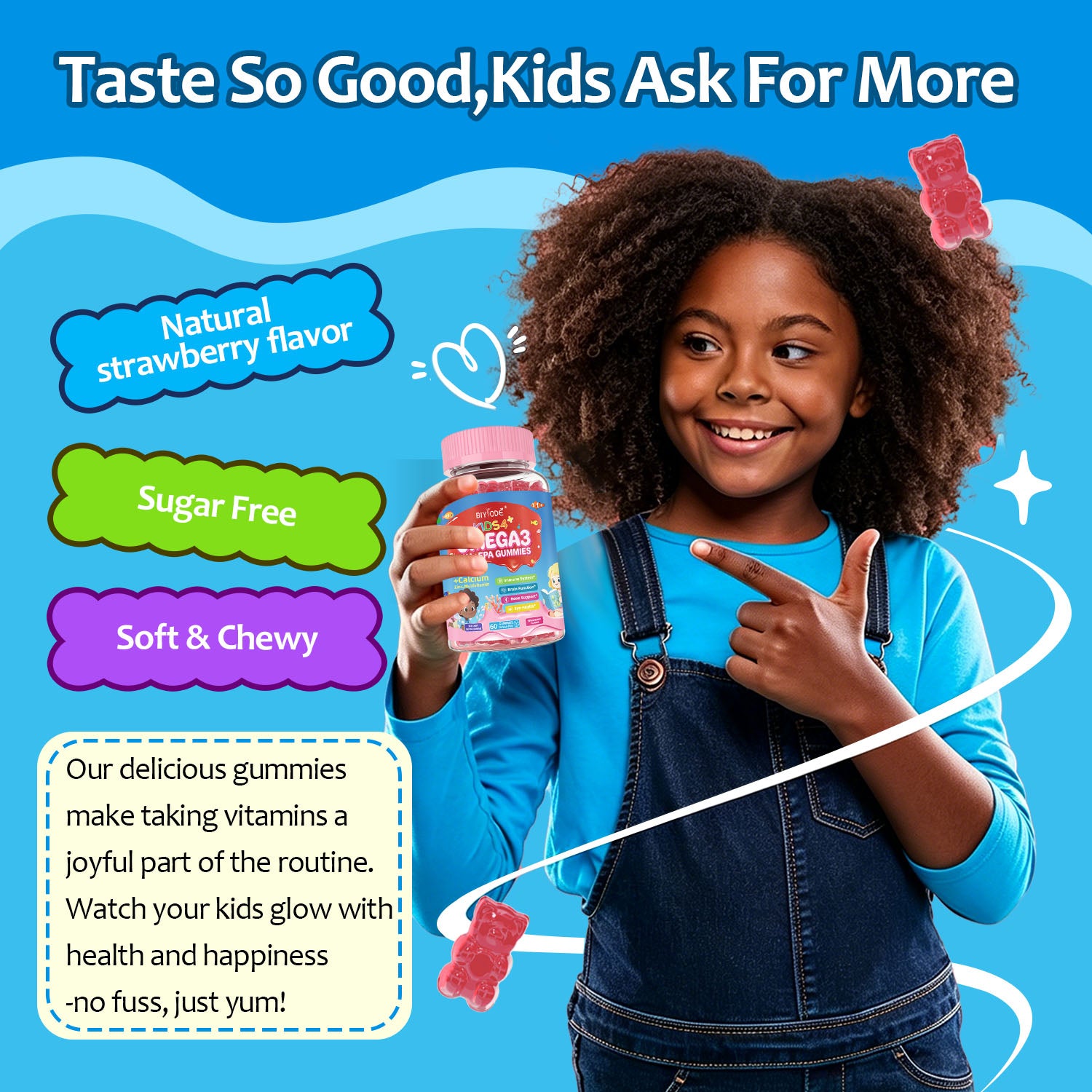 BIYODE Kids 4+ Omega-3 DHA+EPA Gummies