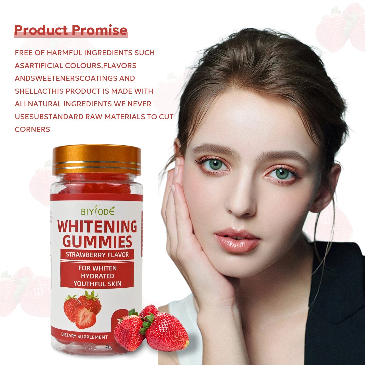 BIYODE Whitening Gummies – Strawberry Flavor