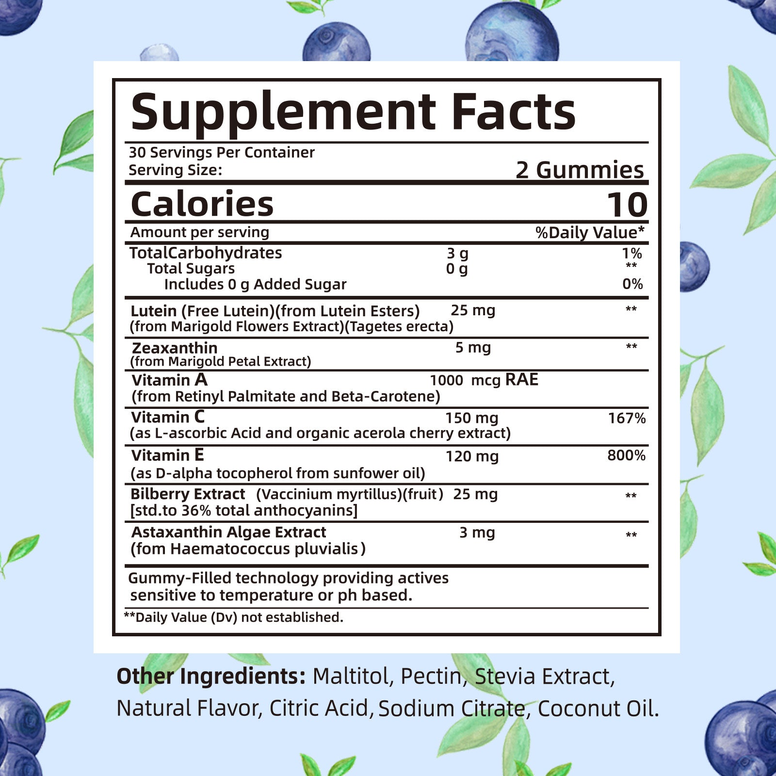 BIYODE Sugar-Free Blueberry Flavor Lutein